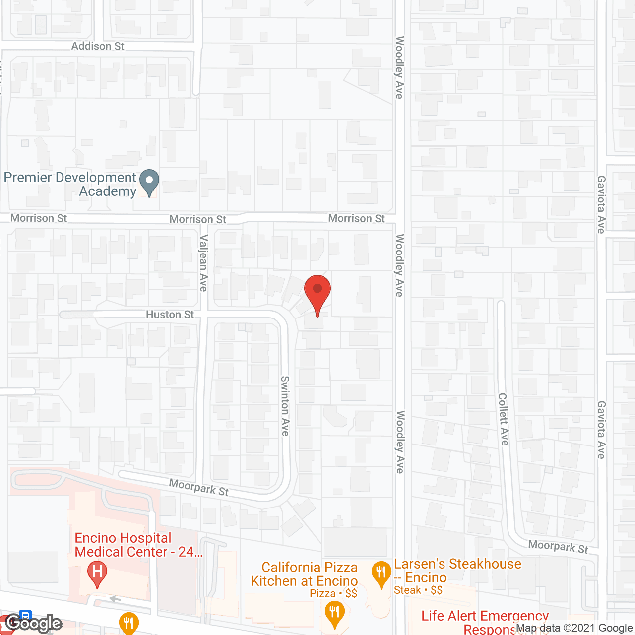 Map of the neighborhood around Serenity Manor