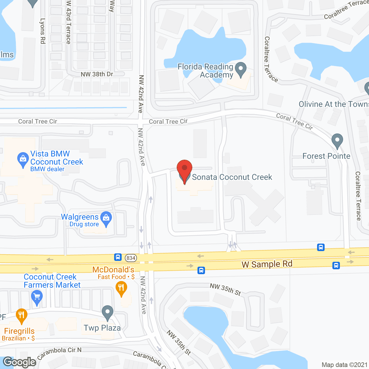Map of the neighborhood around Sonata at Coconut Creek