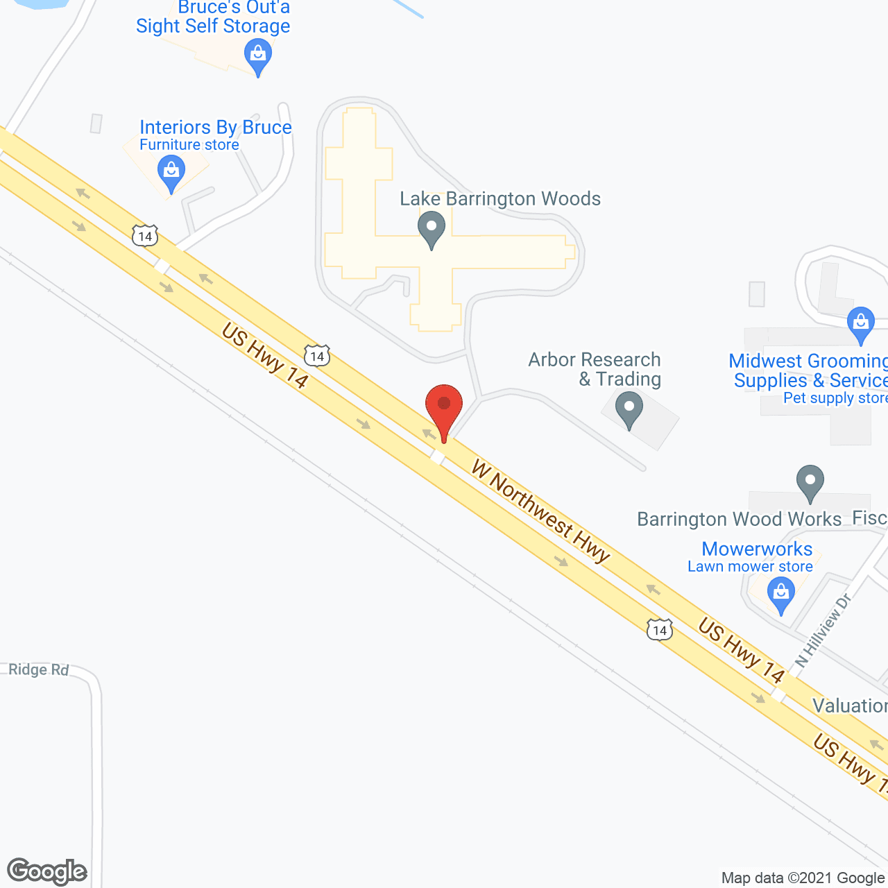 Map of the neighborhood around Lake Barrington Woods