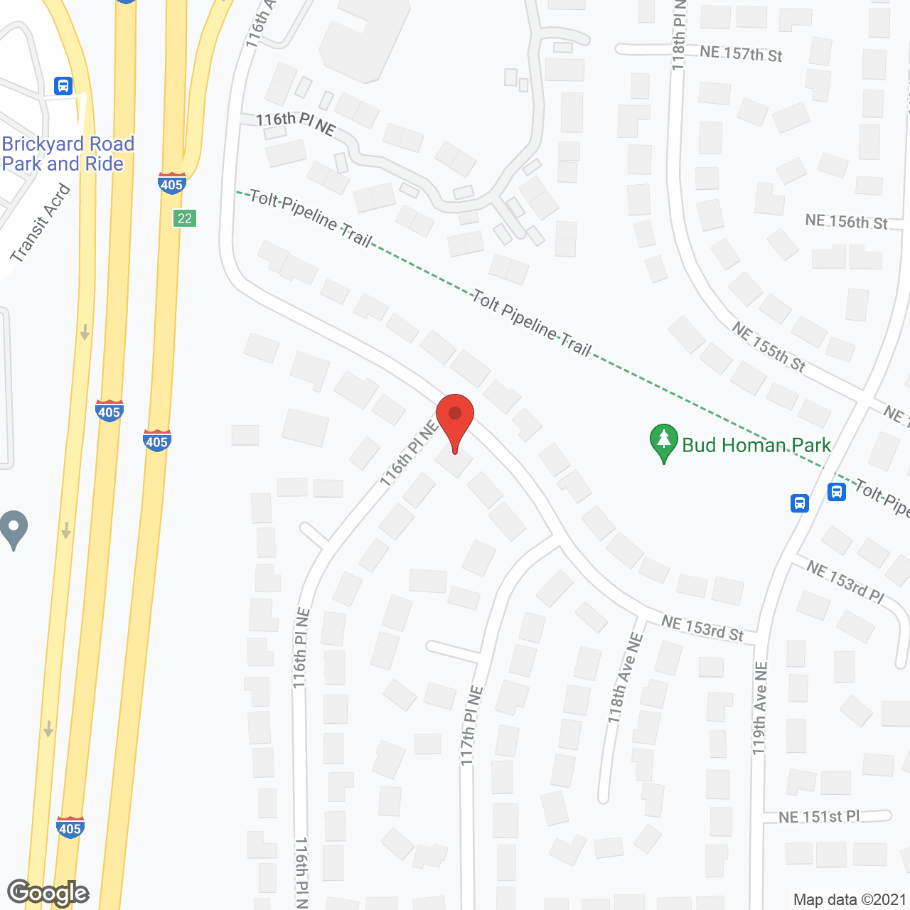 Map of the neighborhood around Luca's Adult Family Home