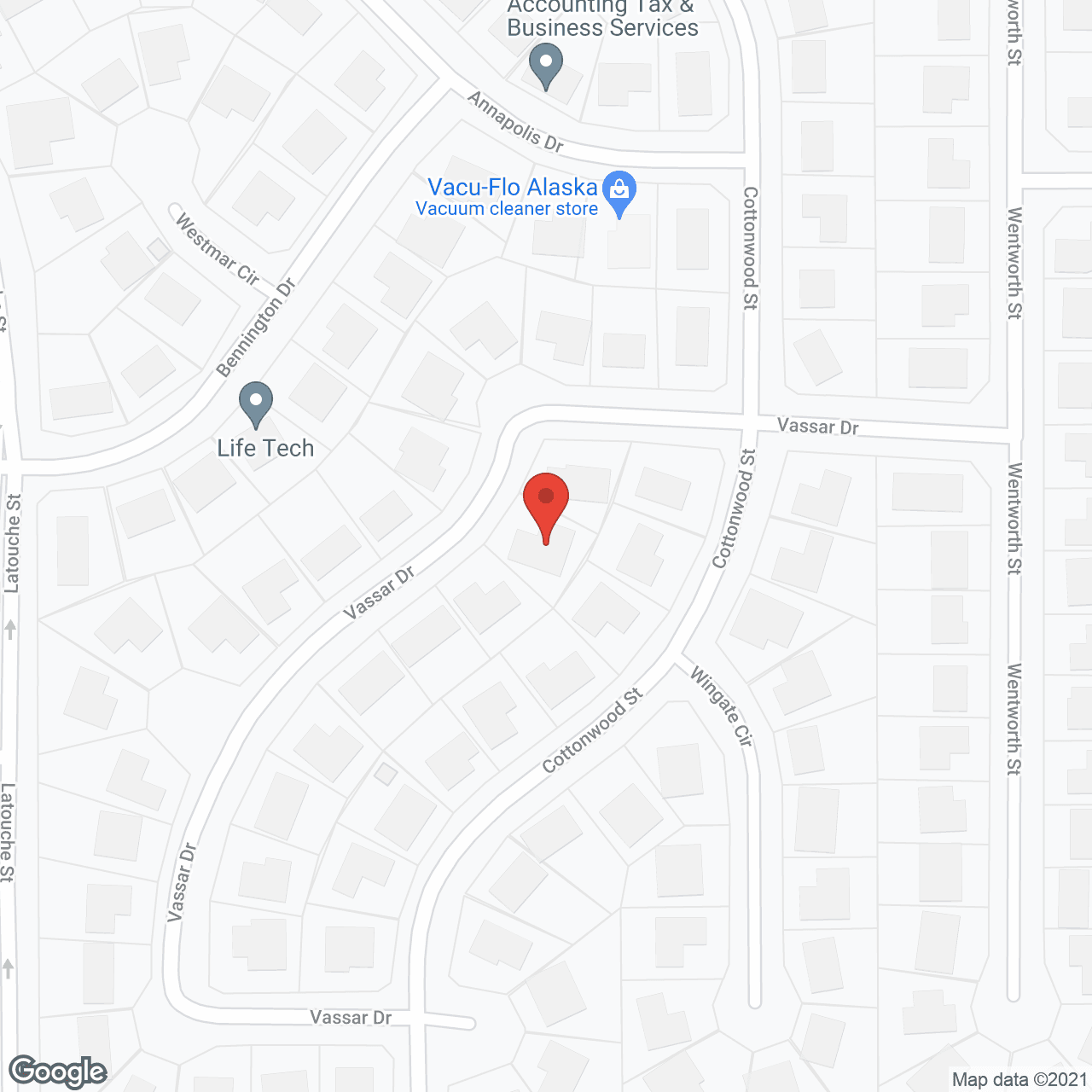 Map of the neighborhood around Carenet Assisted Living