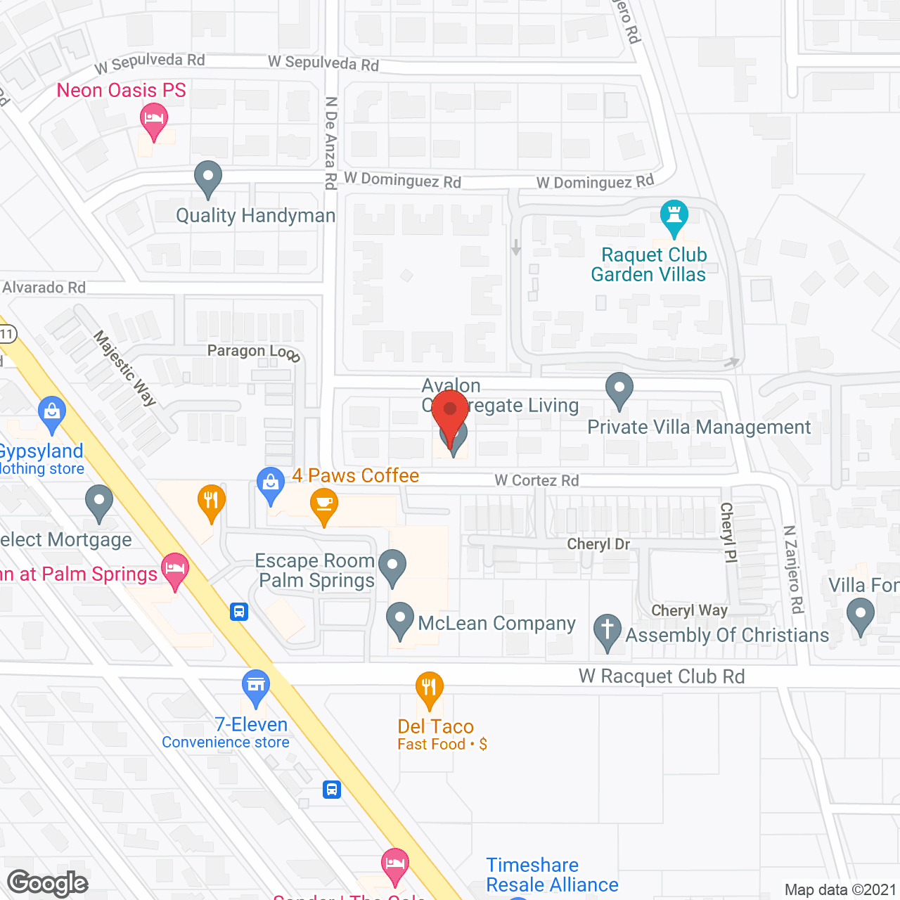 Map of the neighborhood around A and D Eldercare at Cortez