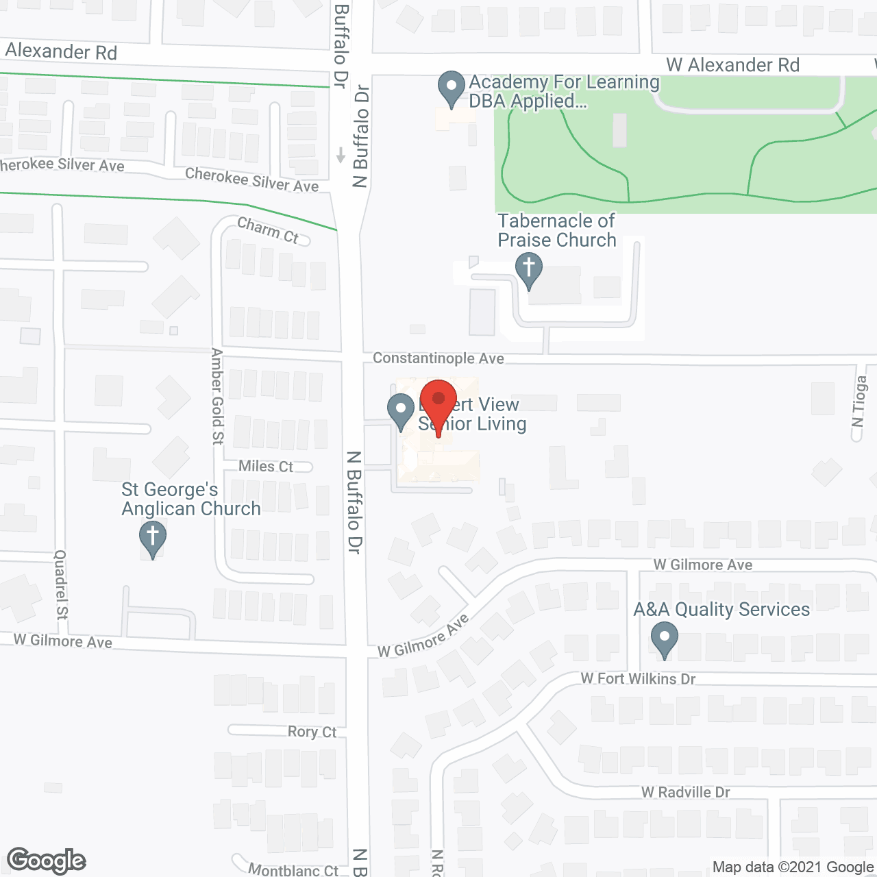 Map of the neighborhood around Desert View Senior Living