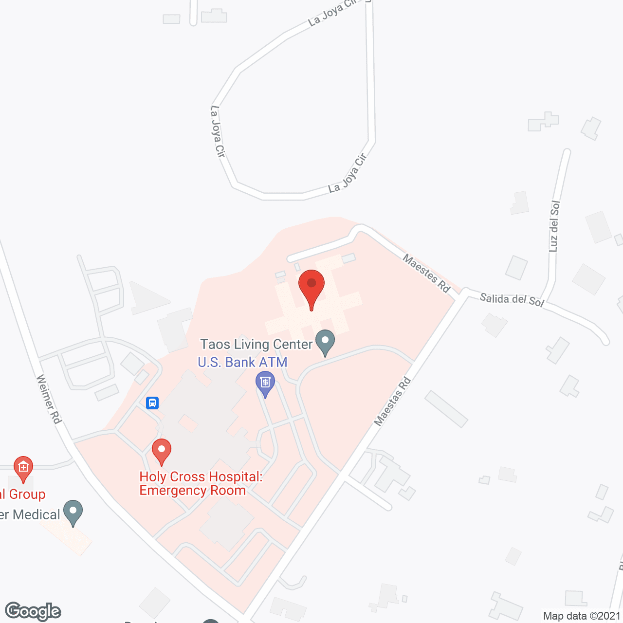 Map of the neighborhood around Taos Living Ctr
