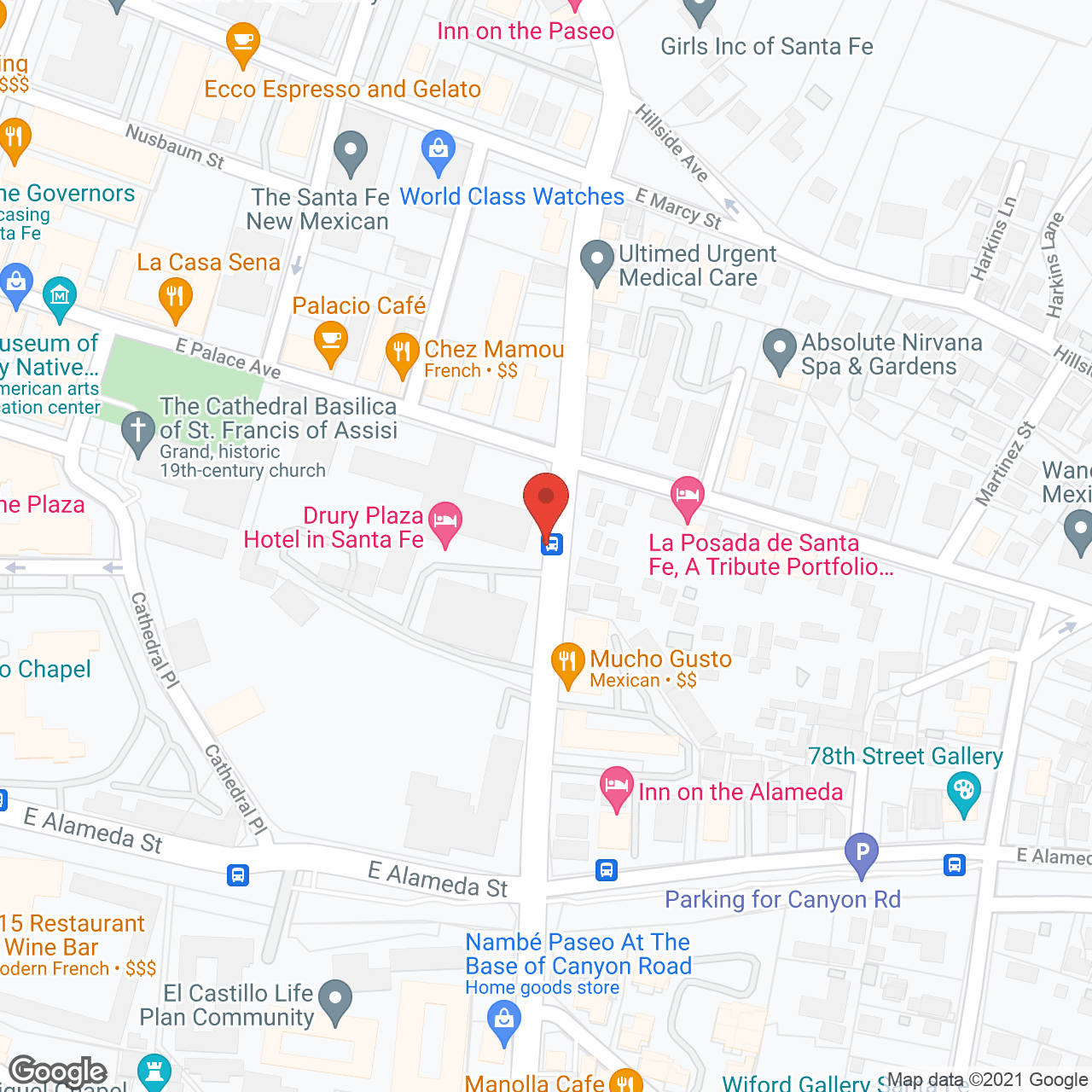 Map of the neighborhood around La Residencia Nursing Ctr