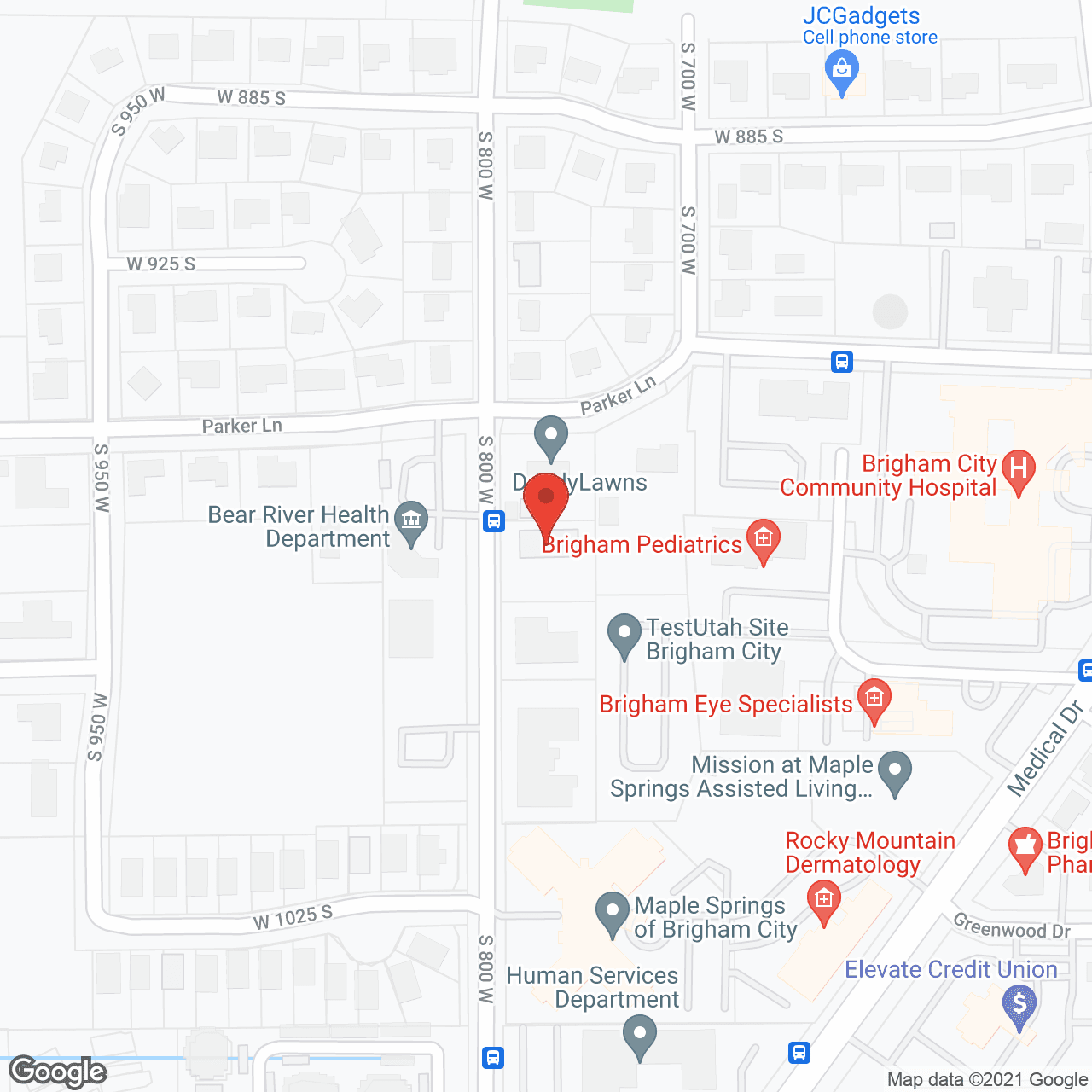 Map of the neighborhood around Country Lane Retirement and Care Center