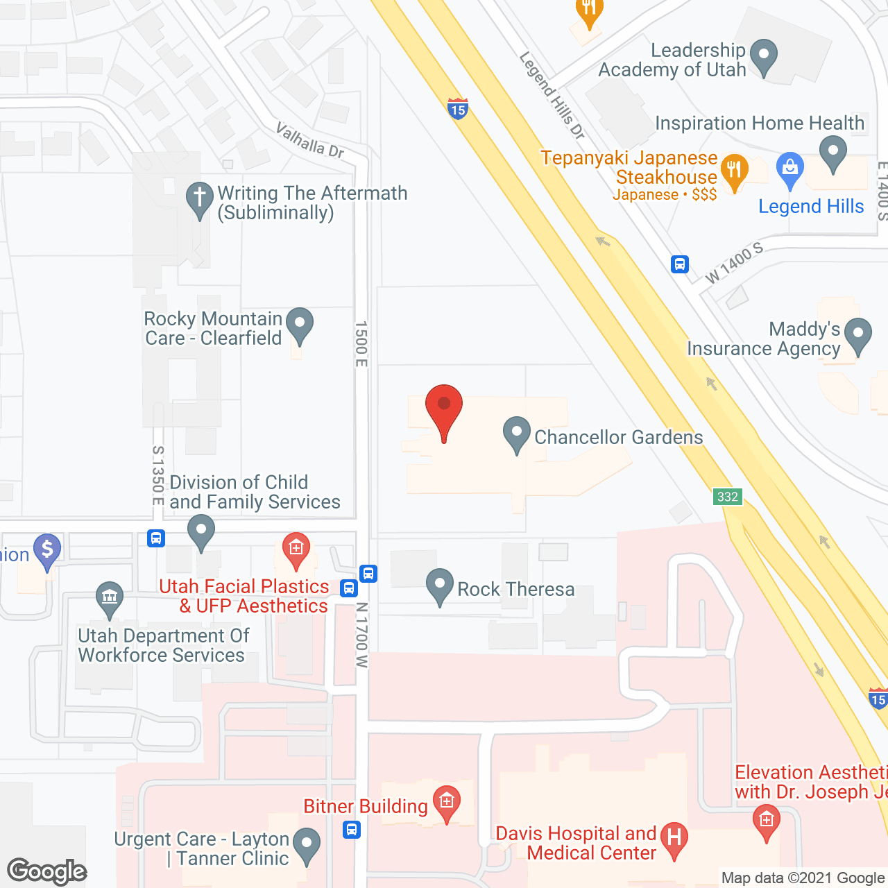 Map of the neighborhood around Chancellor Gardens