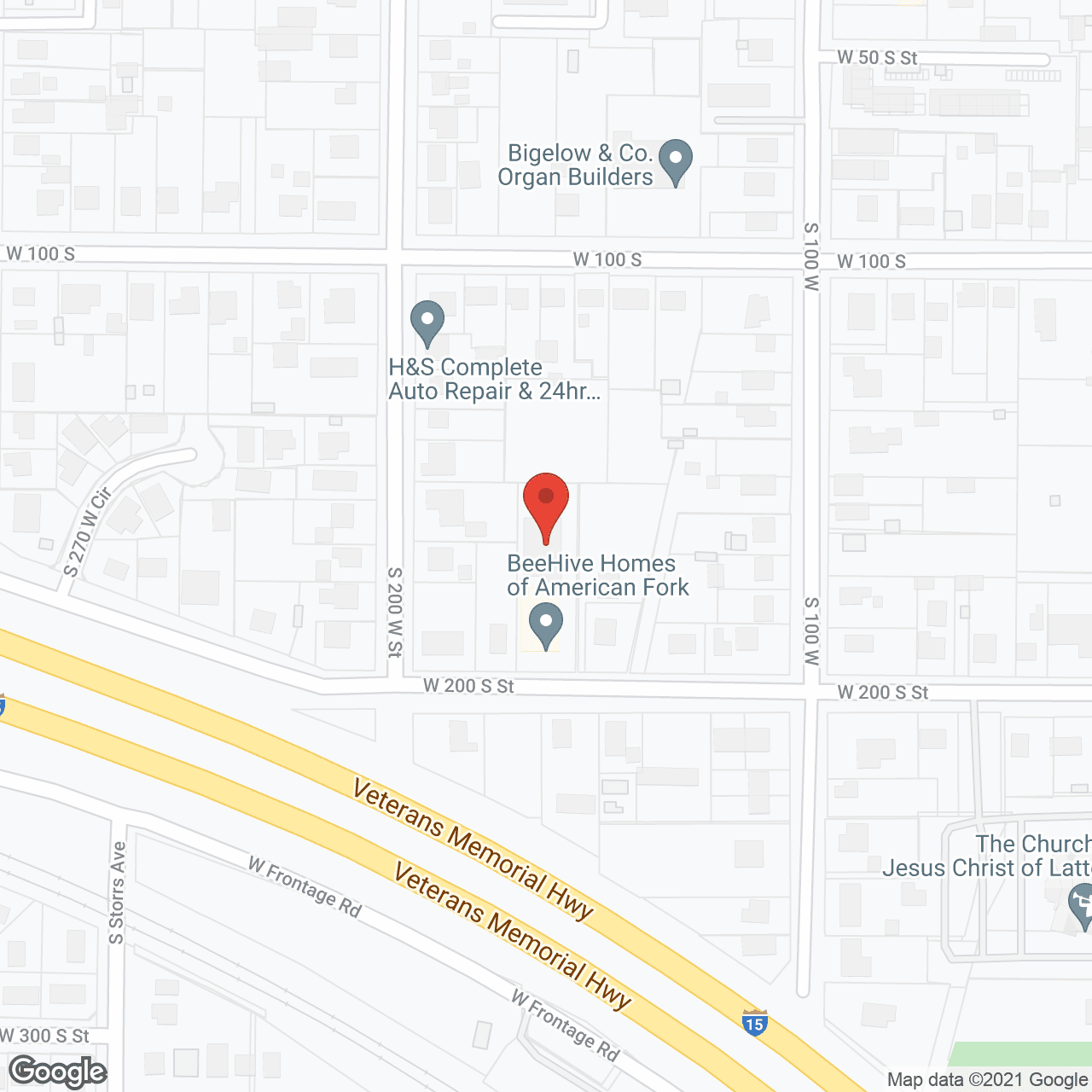 Map of the neighborhood around Beehive Homes of American Fork South