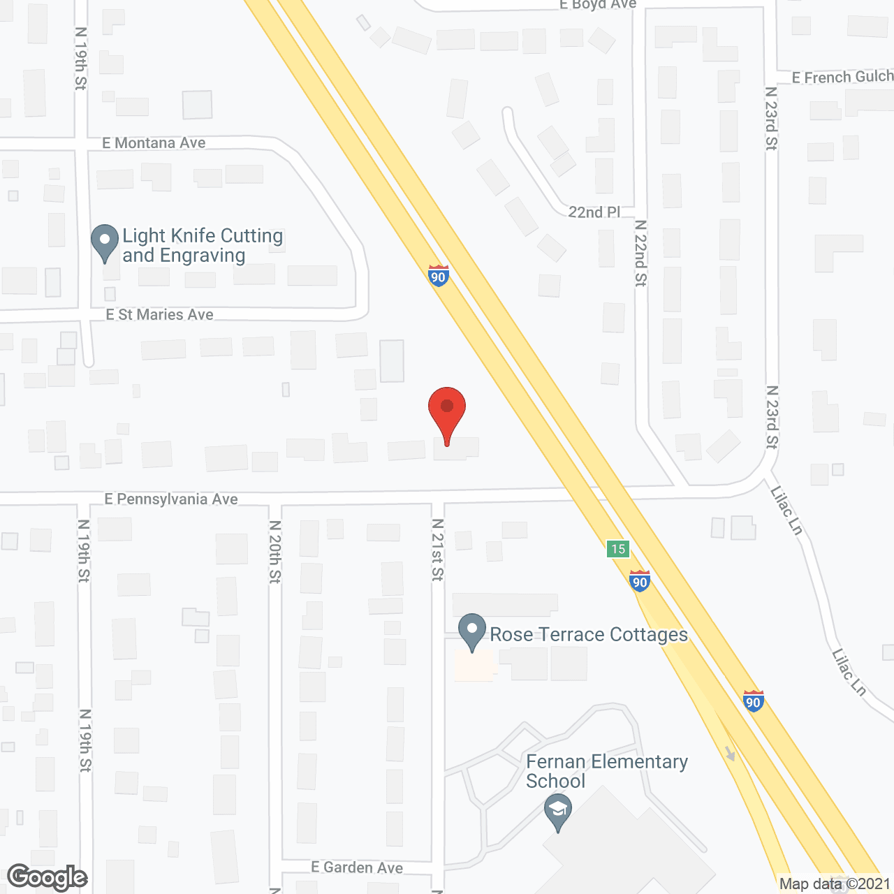 Map of the neighborhood around Ghramm's Beehive Homes