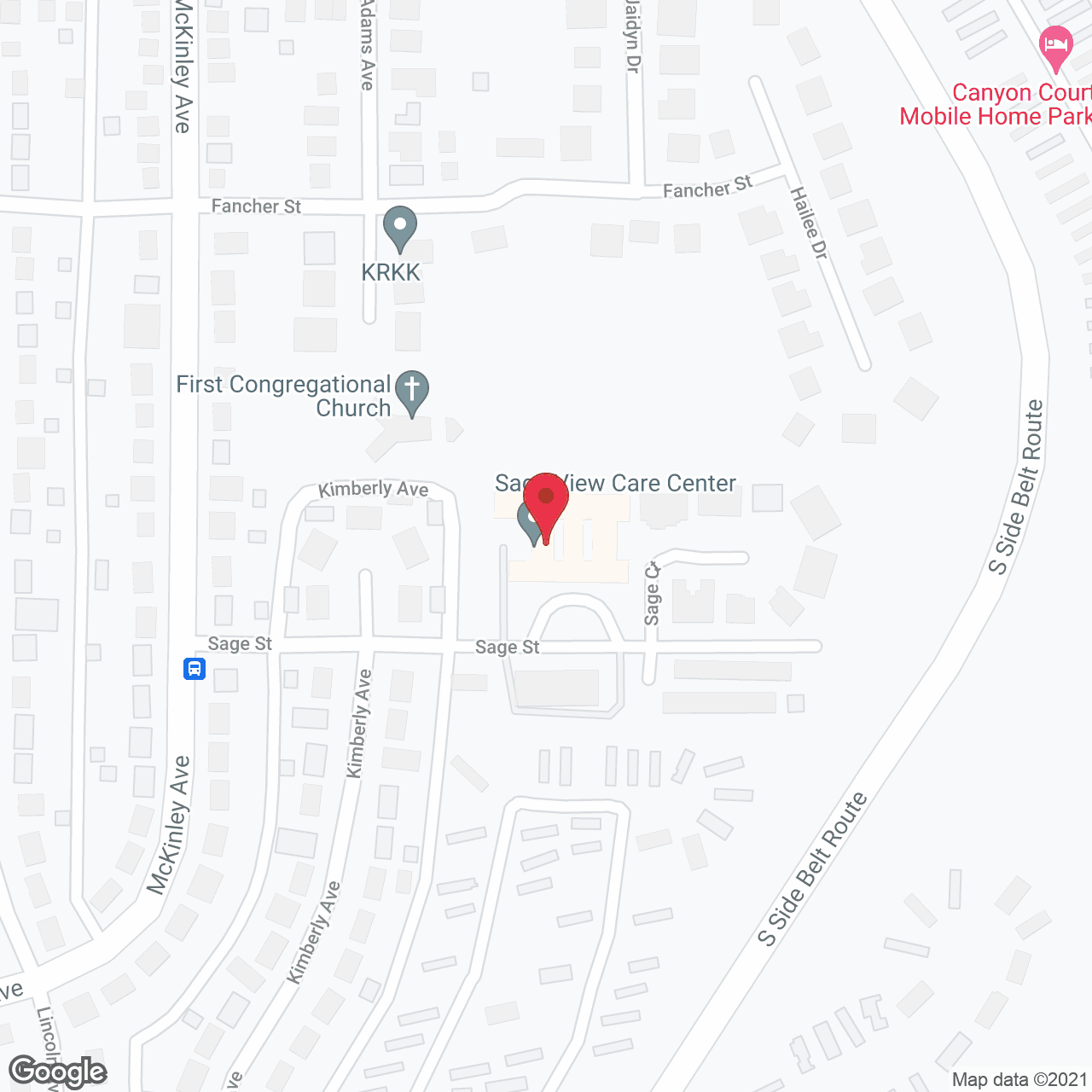 Map of the neighborhood around Sage  View Care Center