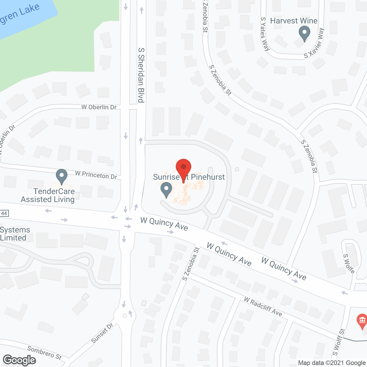 Map of the neighborhood around Sunrise of Pinehurst