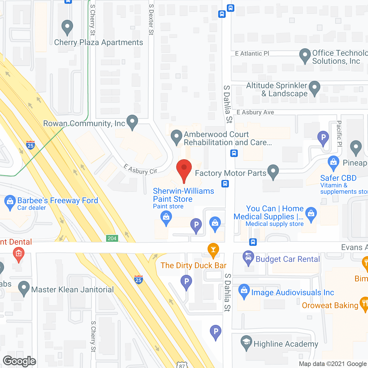 Map of the neighborhood around Brookshire House Rehabilitation And Care Community