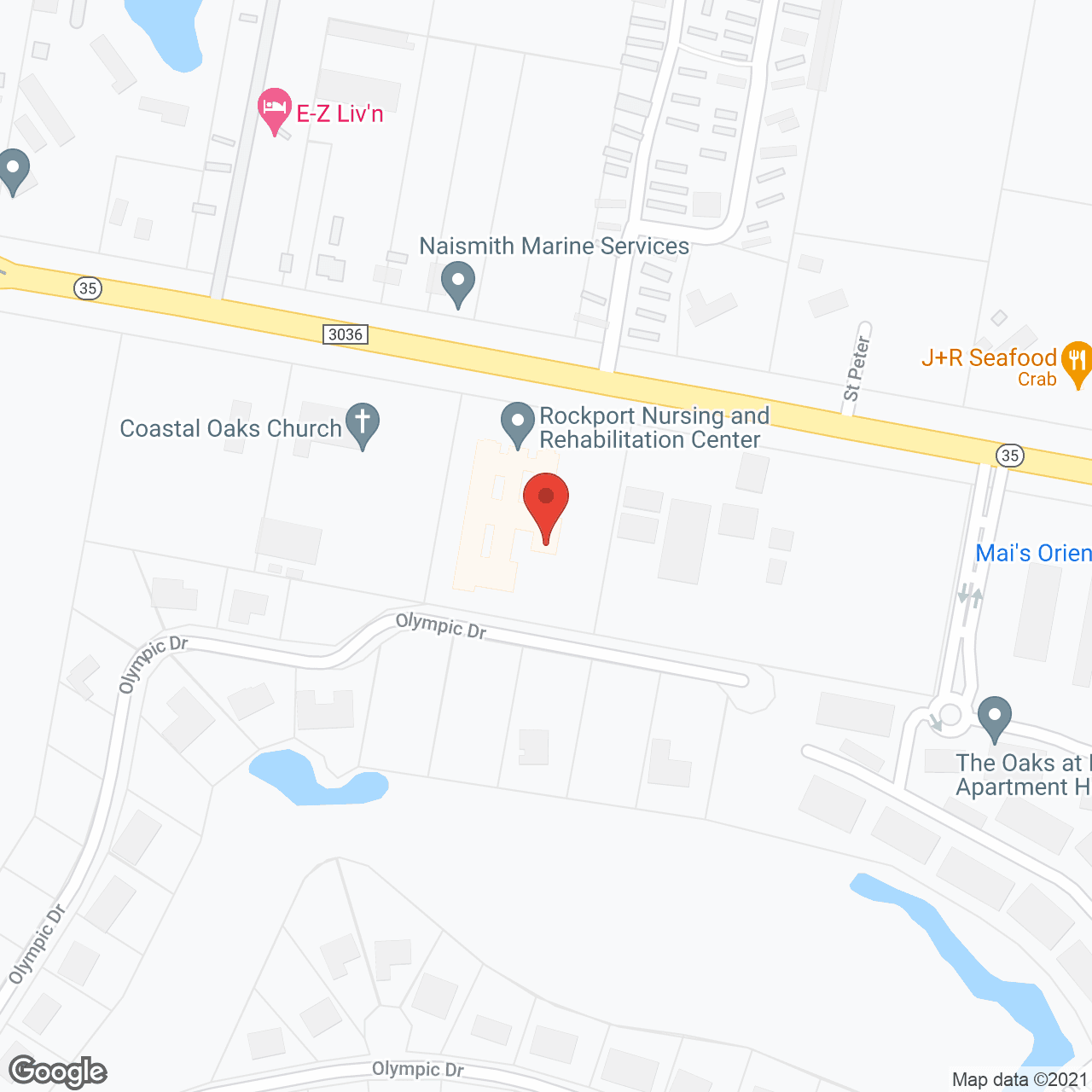 Map of the neighborhood around Oak Crest Nursing Center