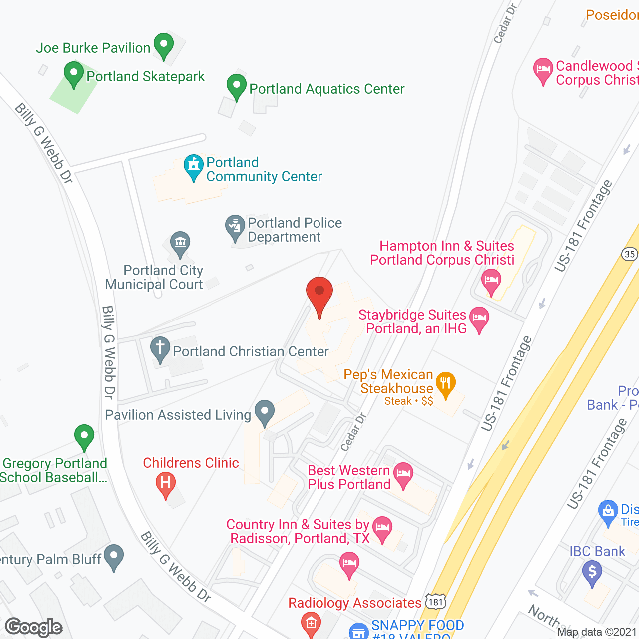 Map of the neighborhood around TRISUN Care Center Coastal Palms- Portland