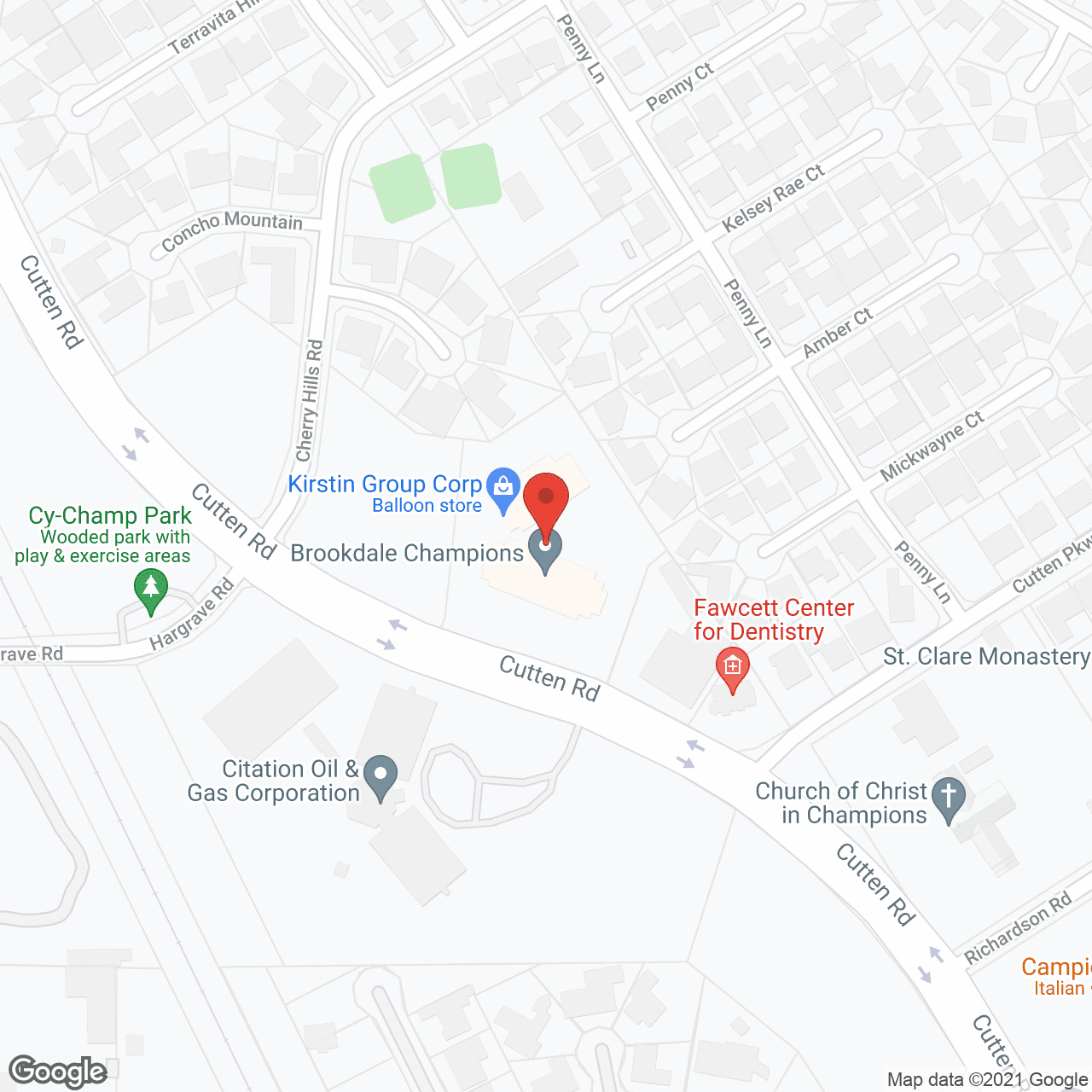 Map of the neighborhood around Brookdale Champions
