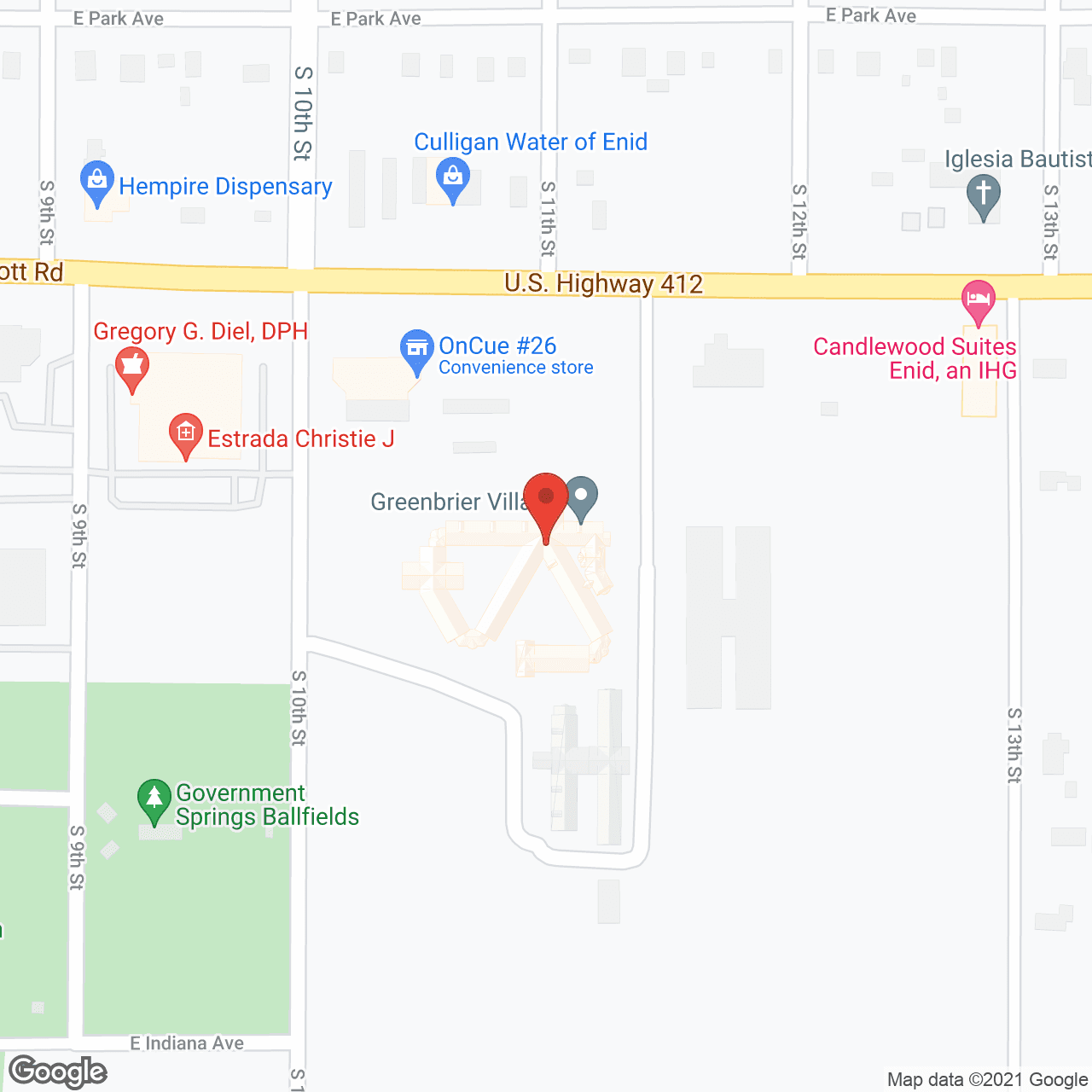 Map of the neighborhood around Greenbriar Special Care