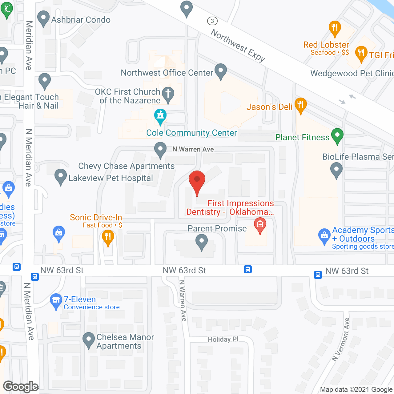 Map of the neighborhood around Chevy Chase Apartments