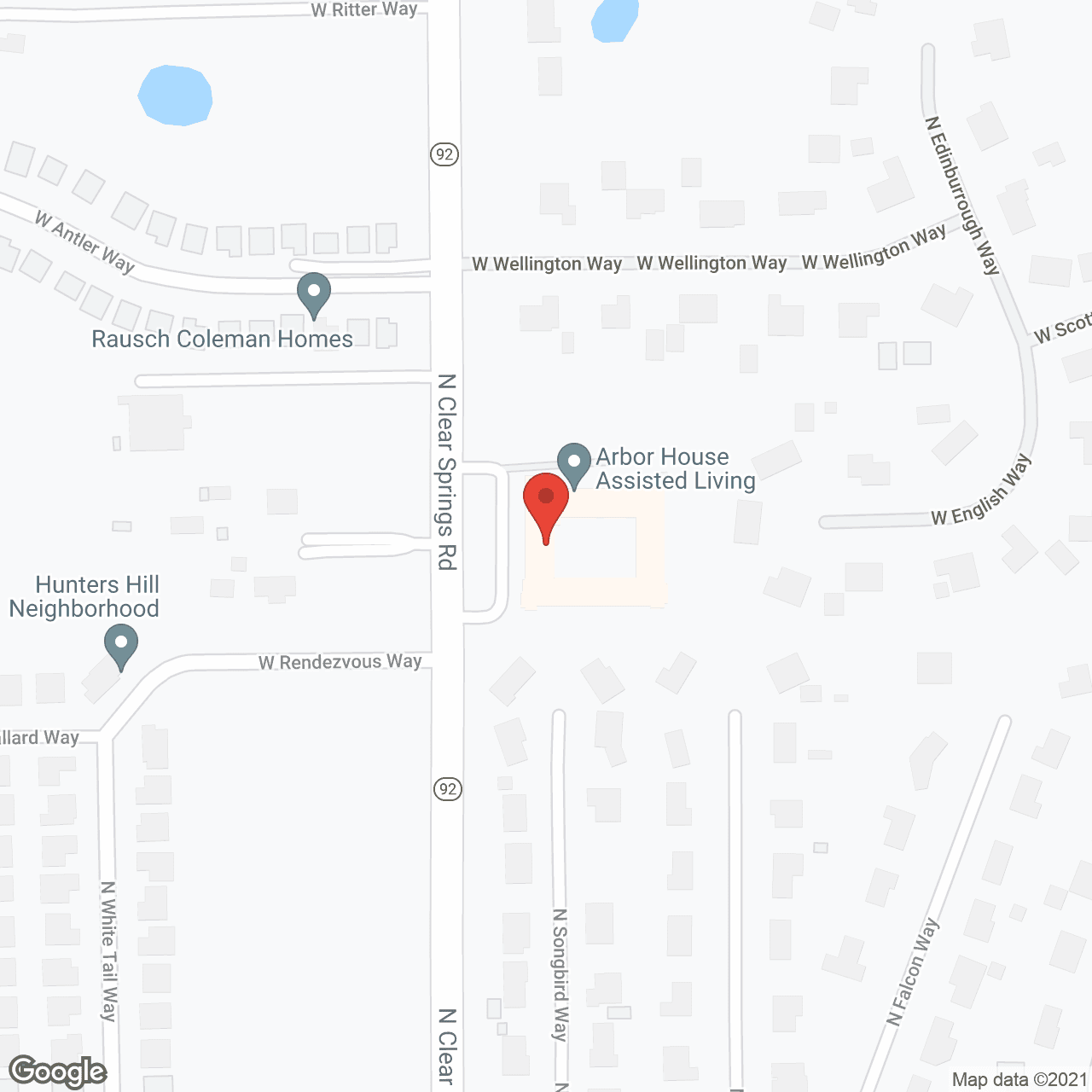 Map of the neighborhood around Sycamore Square Assisted Living