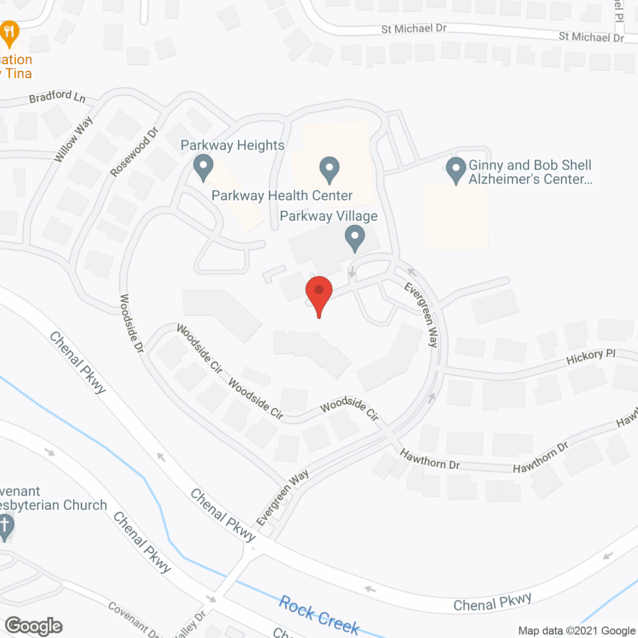 Map of the neighborhood around Parkway Village