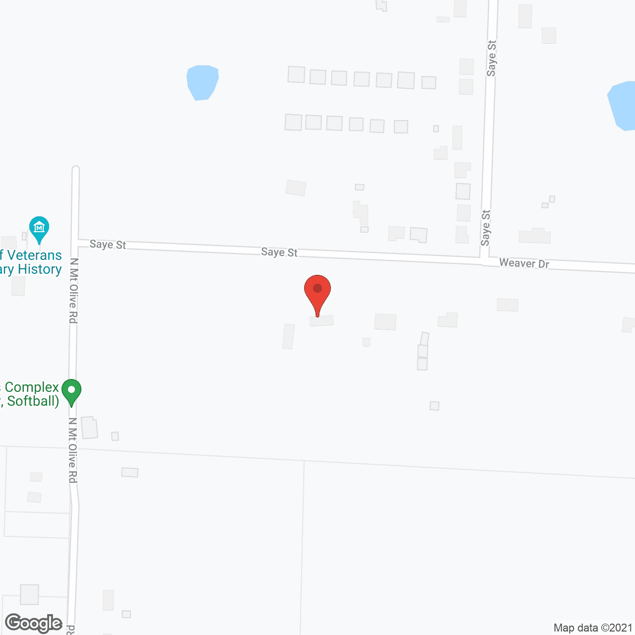 Map of the neighborhood around Weaver's Veteran Home