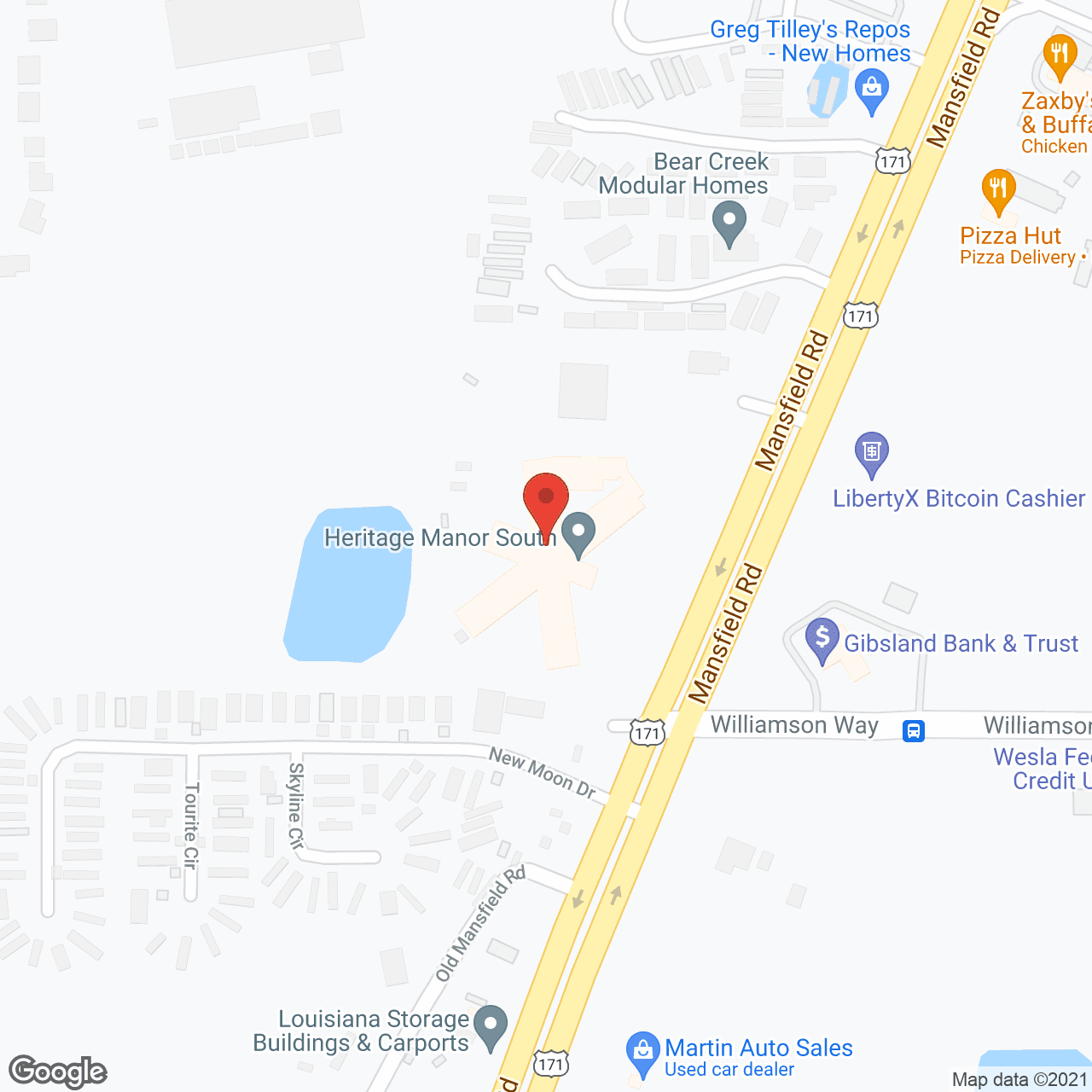 Map of the neighborhood around Heritage Manor South