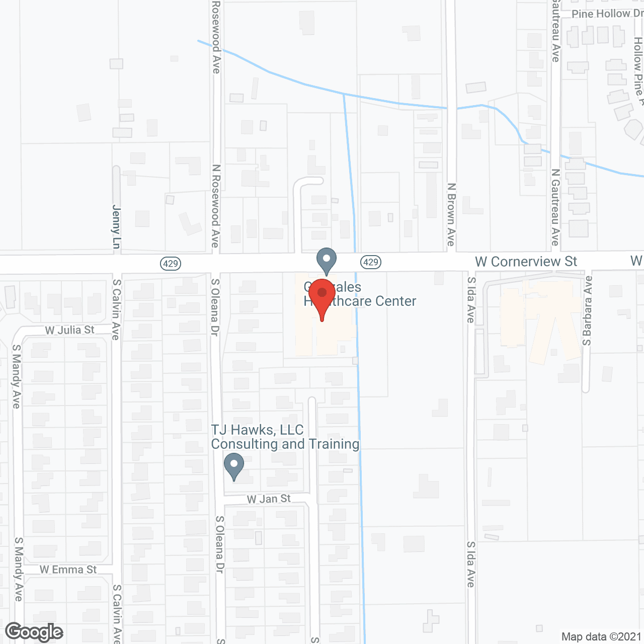 Map of the neighborhood around Integrated Health Svc