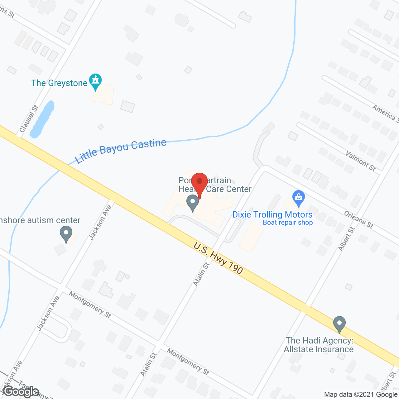 Map of the neighborhood around Pontchartrain Health Care Ctr
