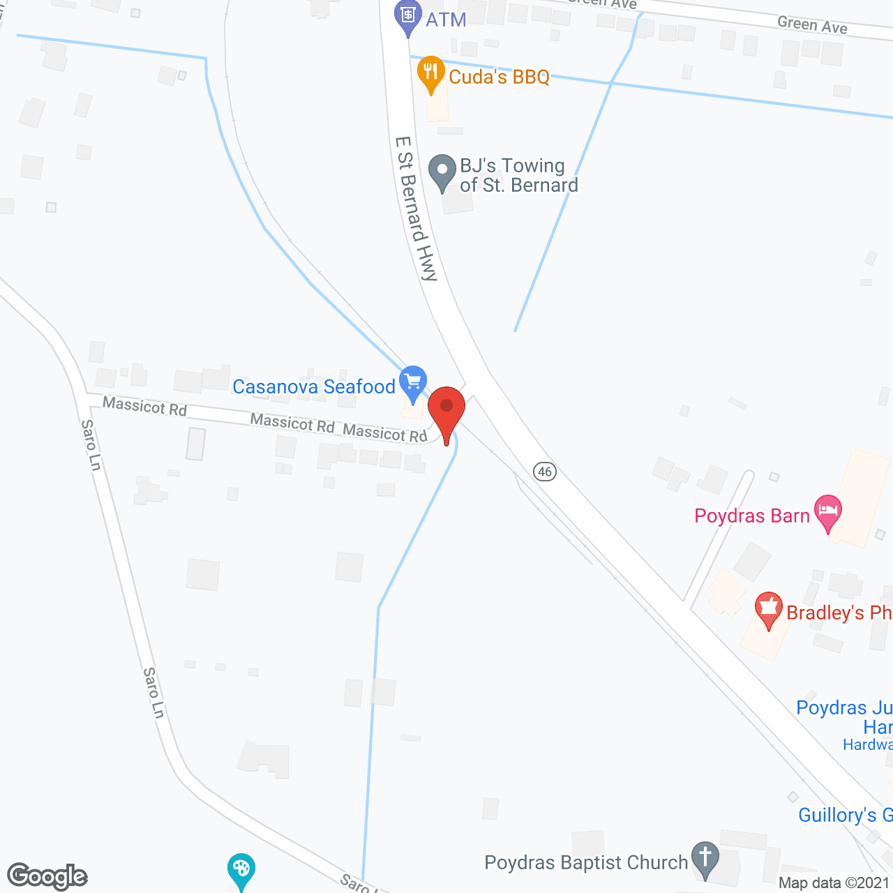 Map of the neighborhood around Poydras Manor Inc