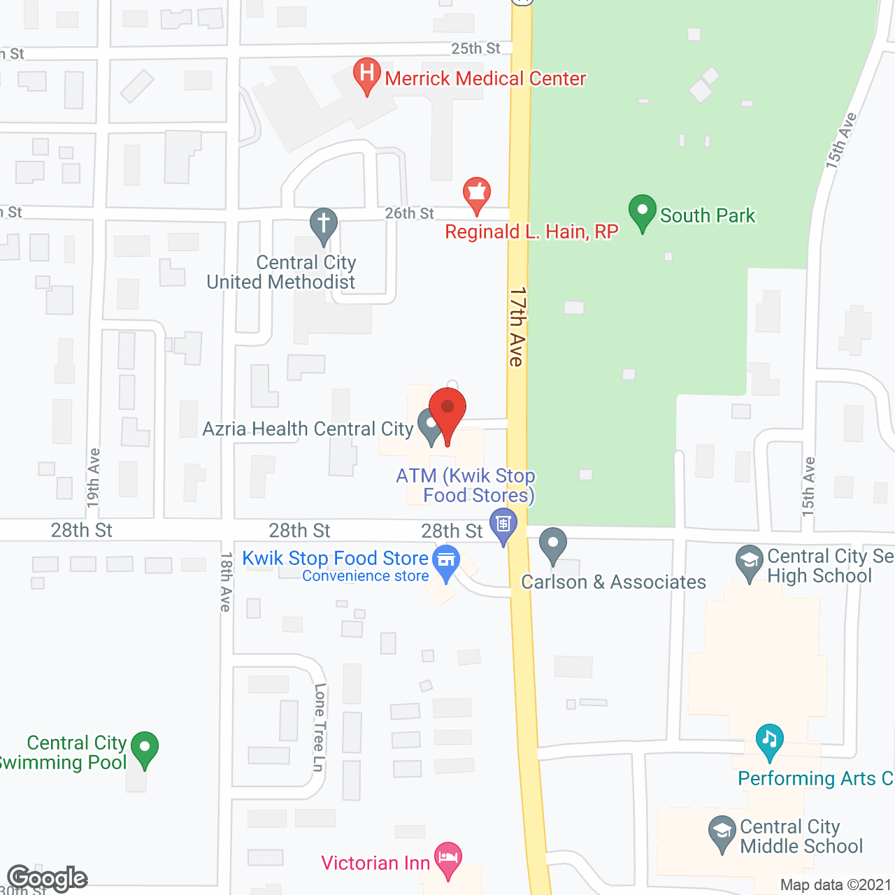 Map of the neighborhood around IHS At Central City