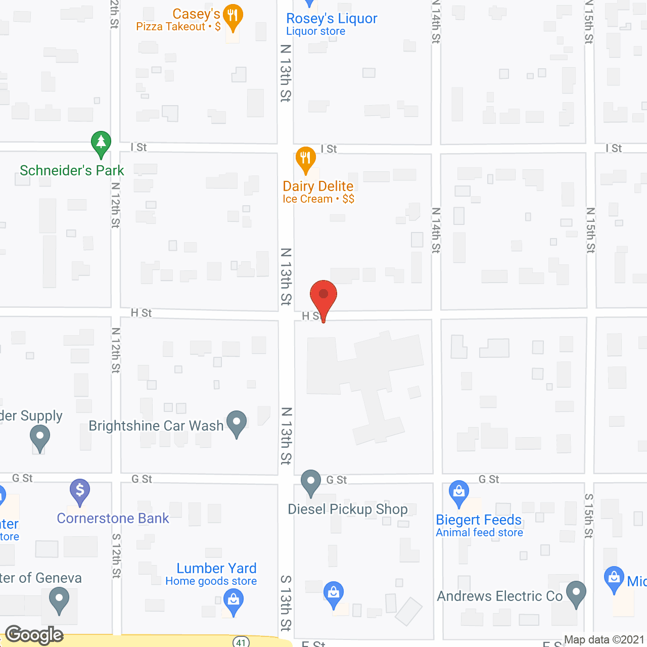 Map of the neighborhood around Fillmore County Hospital