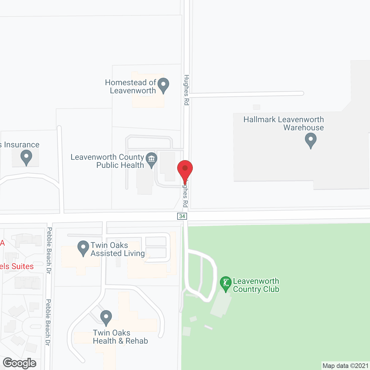 Map of the neighborhood around Homestead of Leavenworth