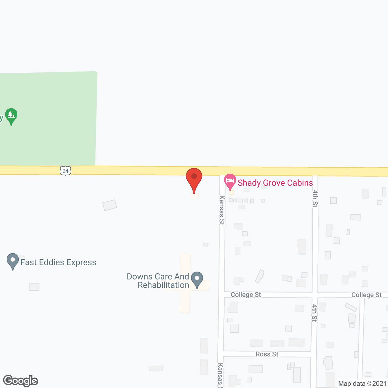 Map of the neighborhood around Golden LivingCenter - Downs