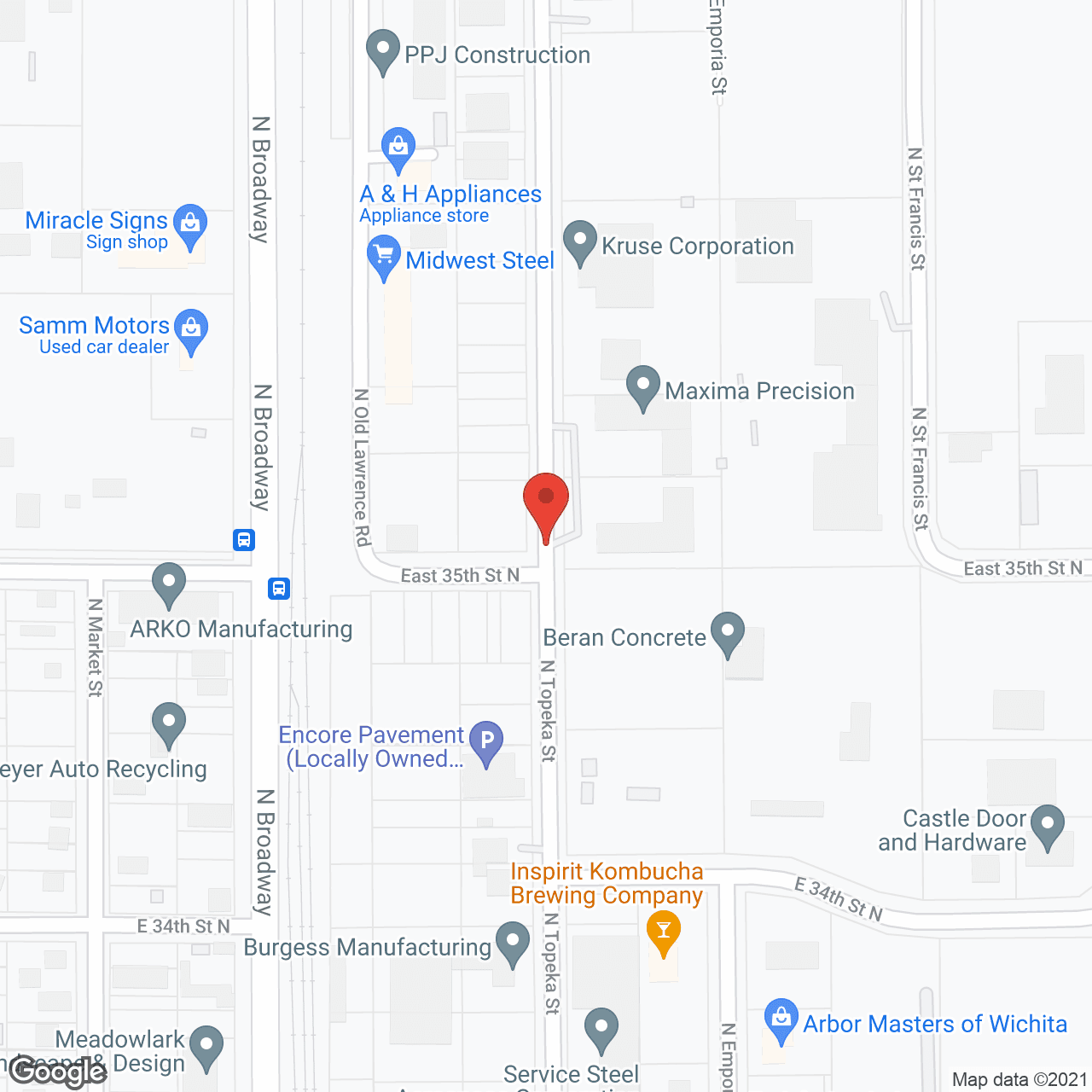 Map of the neighborhood around Wichita Health Care & Rehab