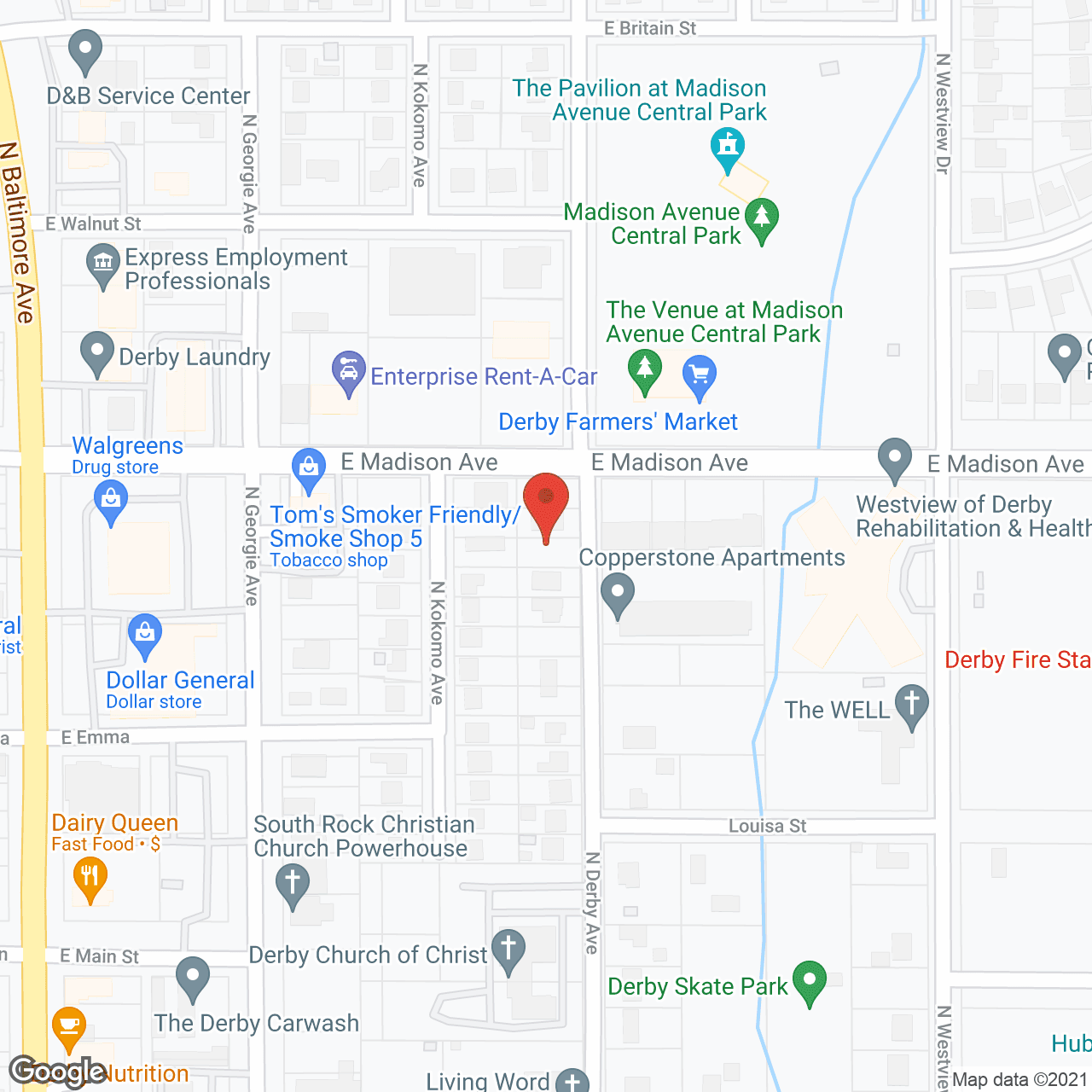 Map of the neighborhood around Copperstone Retirement