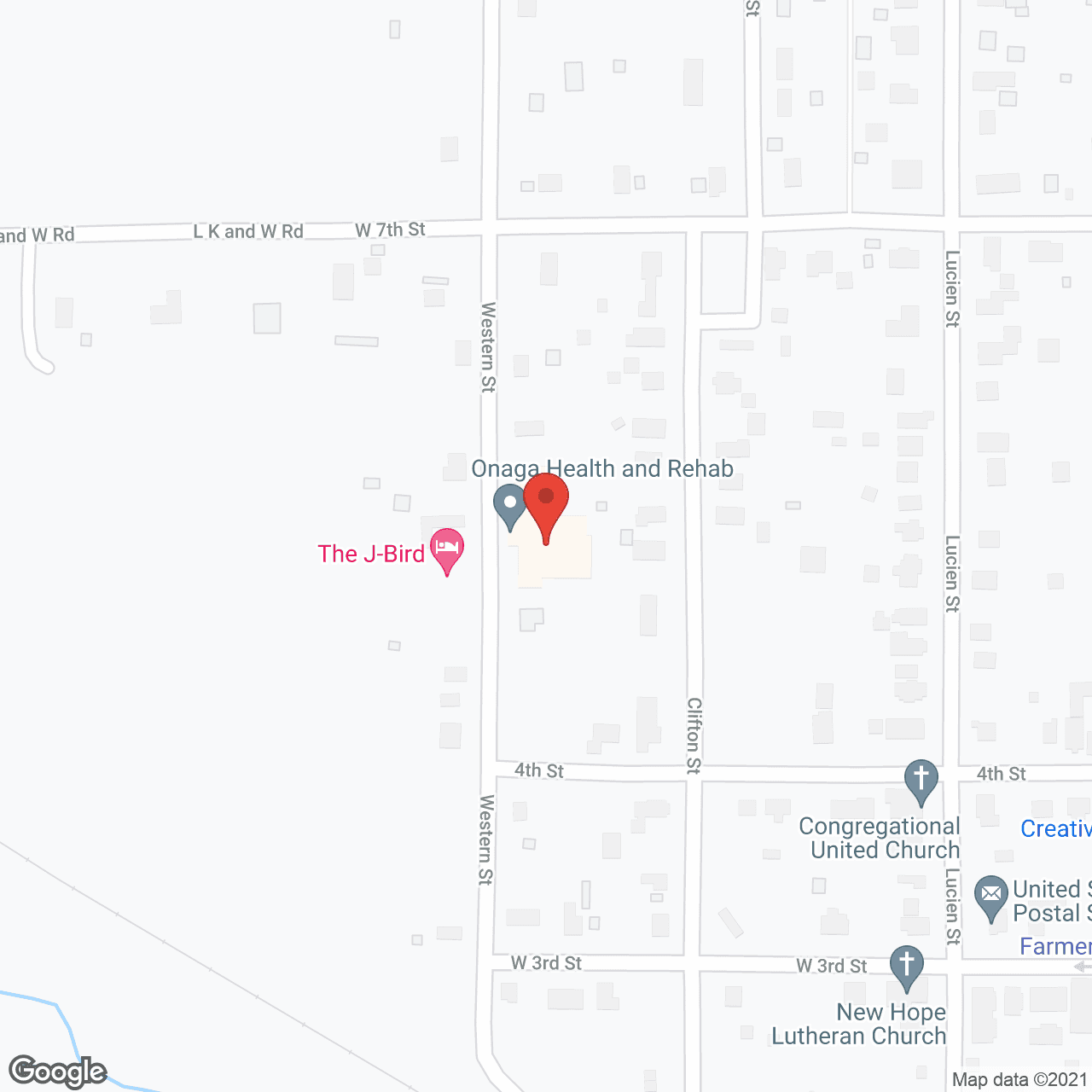 Map of the neighborhood around Golden Acres Nursing Ctr