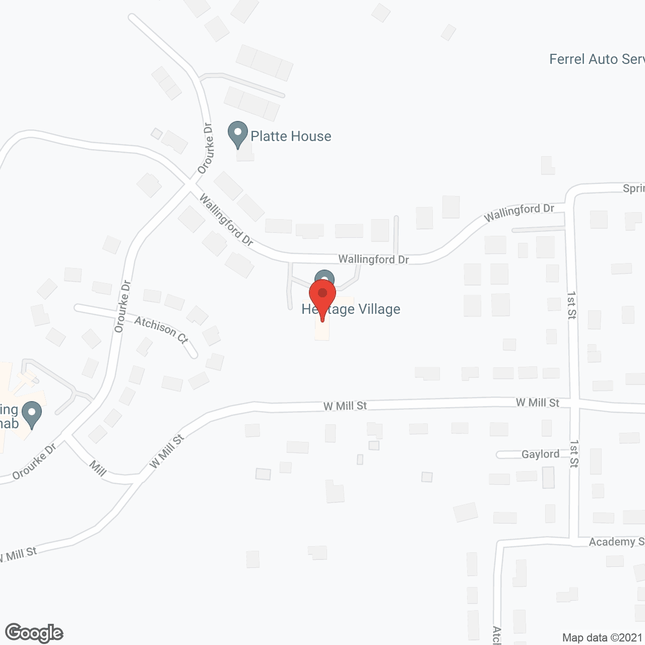 Map of the neighborhood around Heritage Village of Platte City