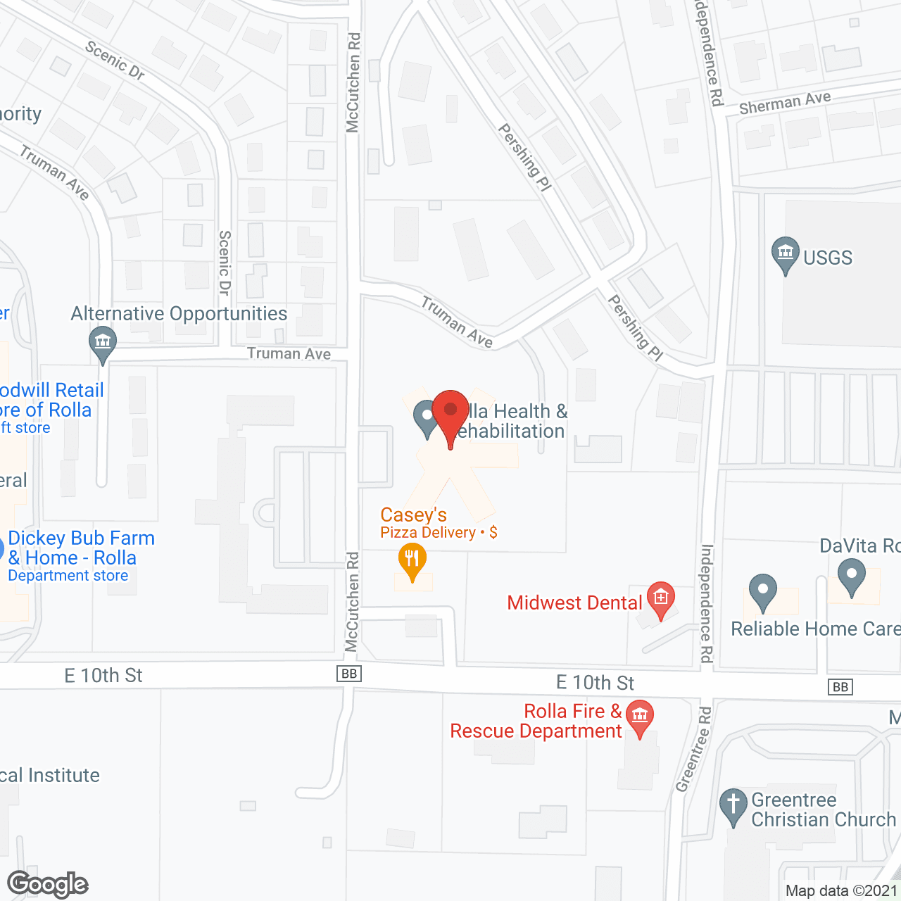 Map of the neighborhood around Heritage Park Skilled Care