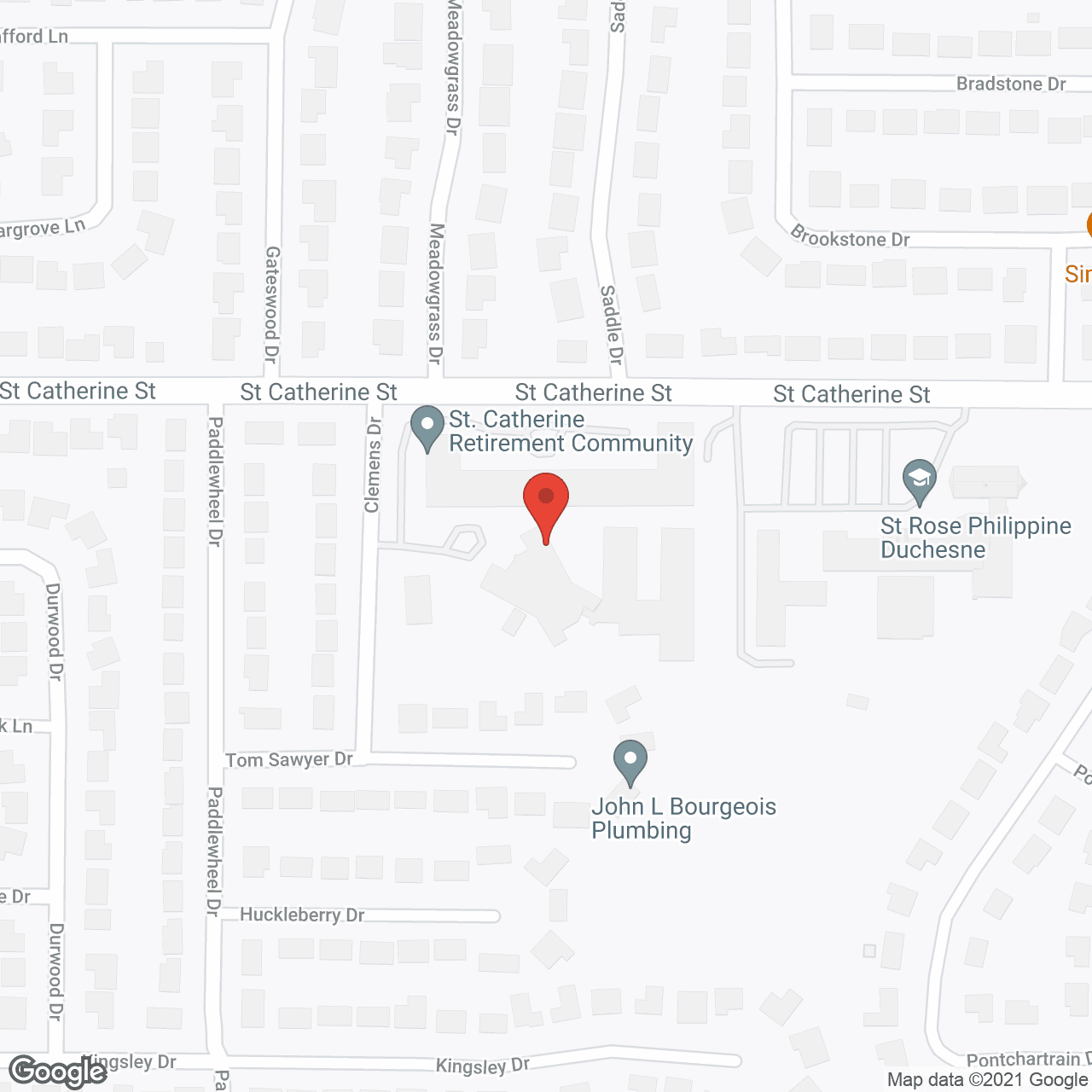 Map of the neighborhood around St. Catherine Retirement Community