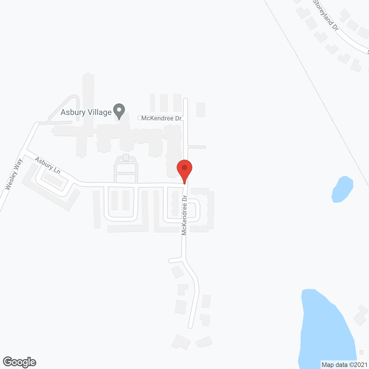 Map of the neighborhood around Asbury Village