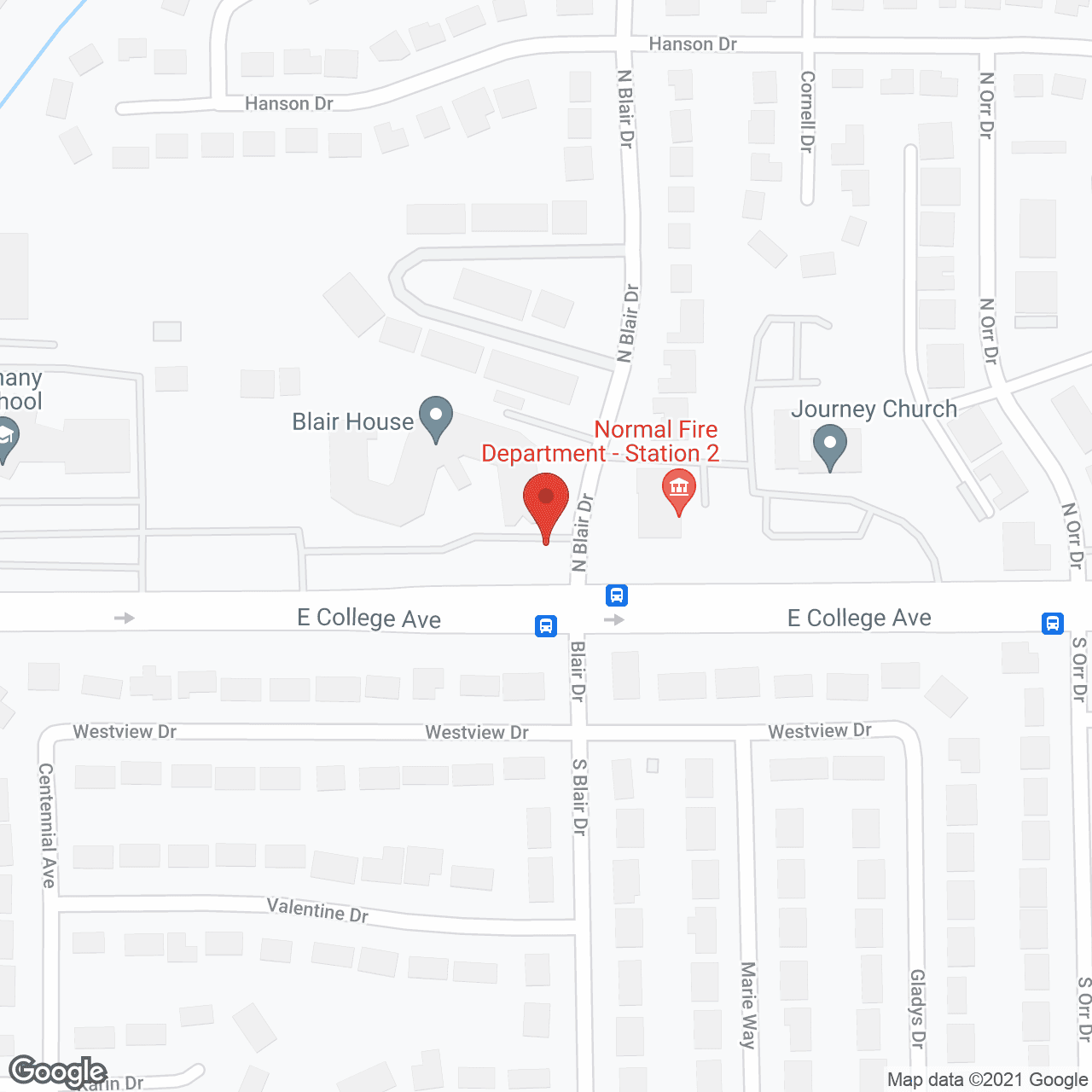 Map of the neighborhood around Holiday Blair House