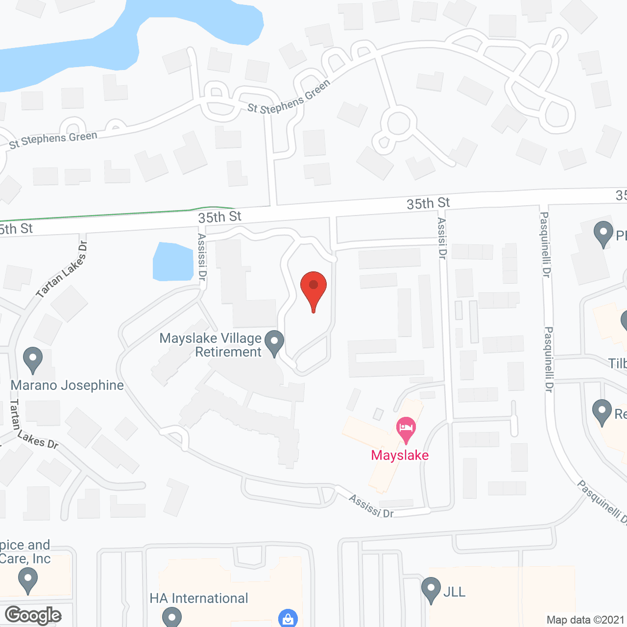 Map of the neighborhood around Mayslake Village