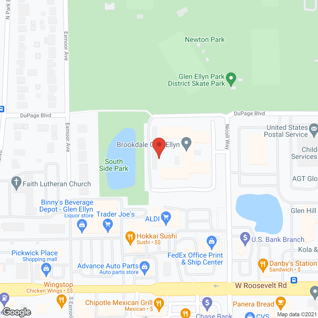 Map of the neighborhood around Brookdale Glen Ellyn