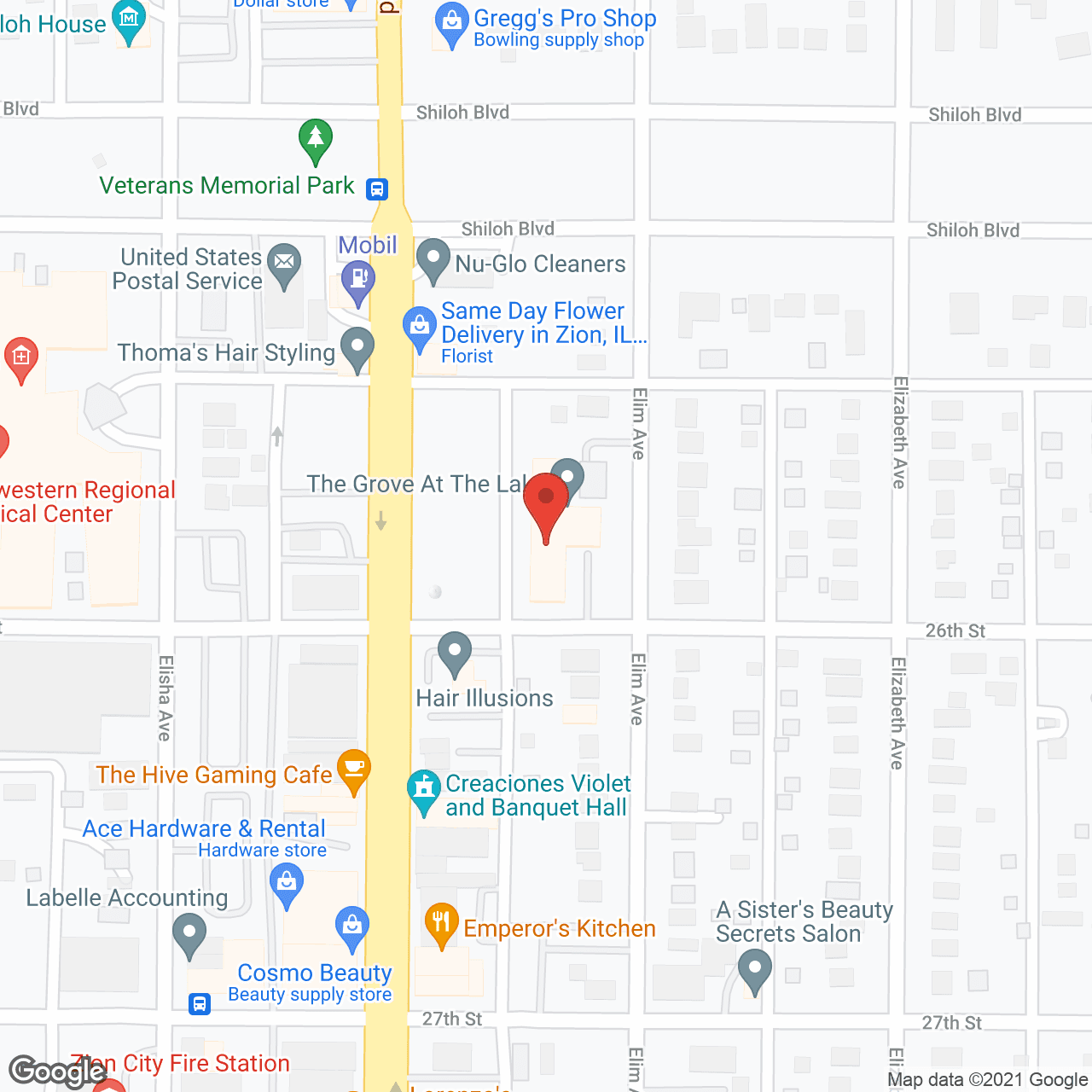 Map of the neighborhood around Grove at the Lake Living & Rehabilitation