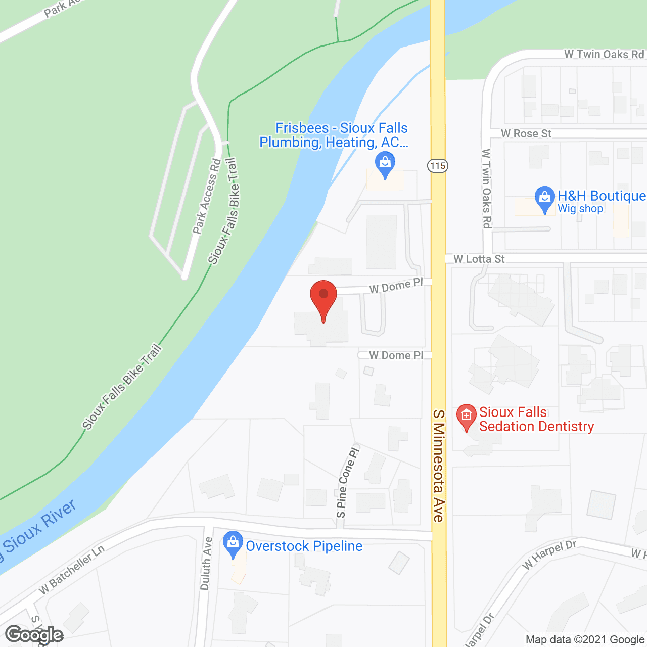 Map of the neighborhood around Riverview Residential Living