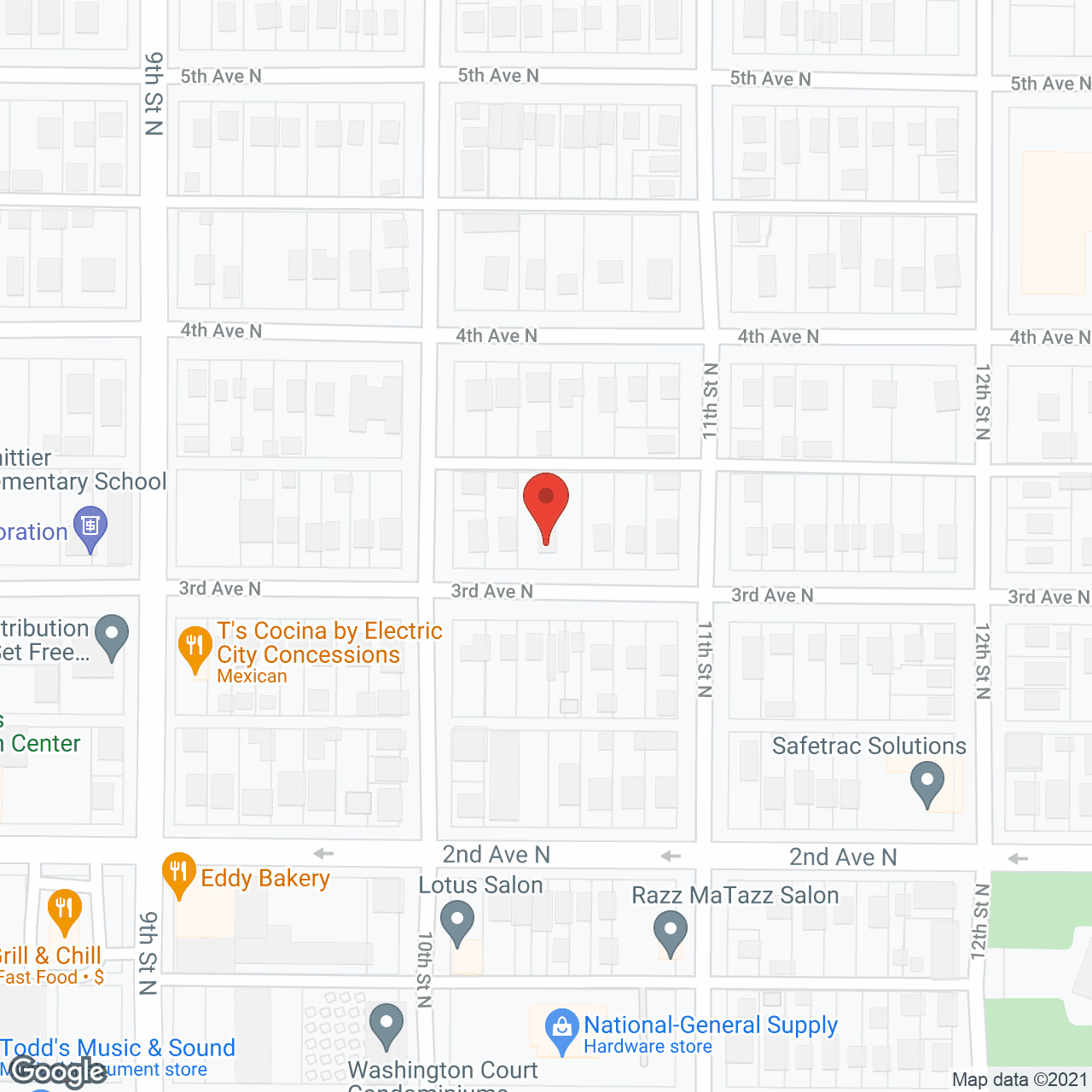 Map of the neighborhood around Meadowlark Assisted Living Facility