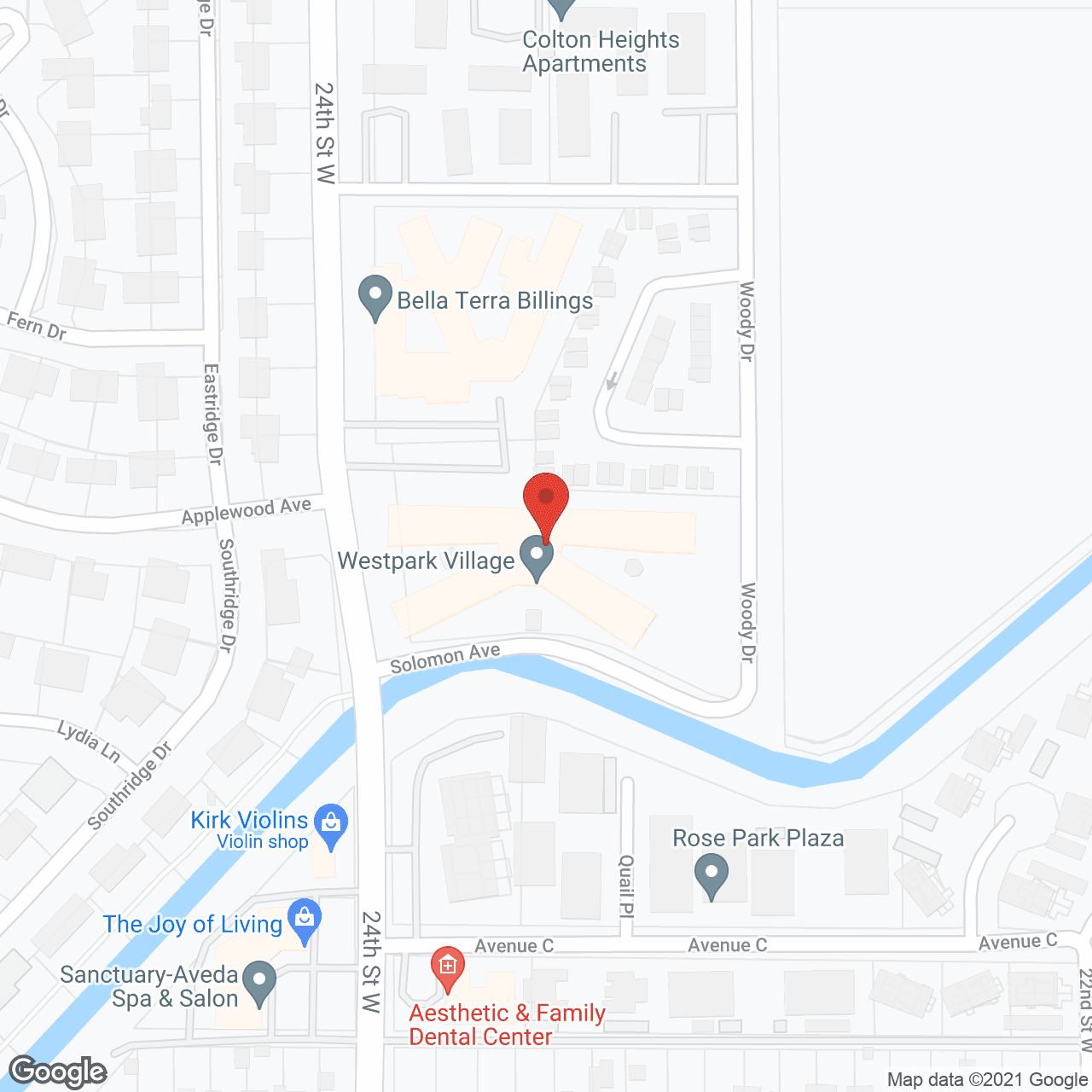 Map of the neighborhood around Westpark Village