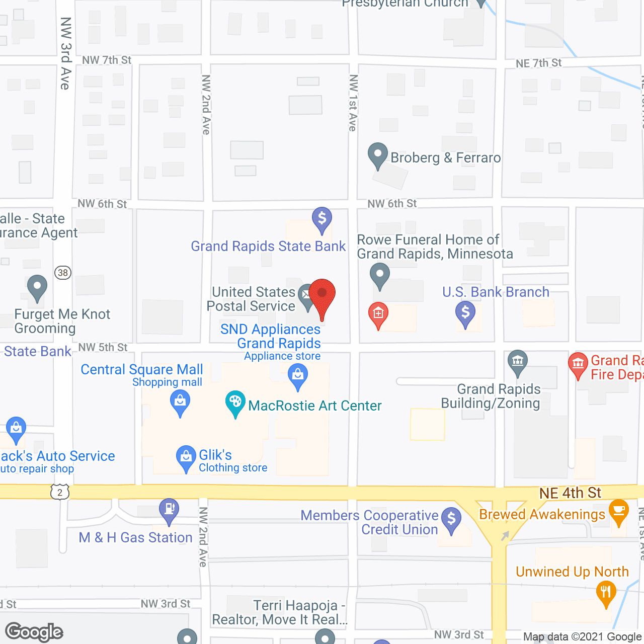 Map of the neighborhood around Itasca County Nursing Home
