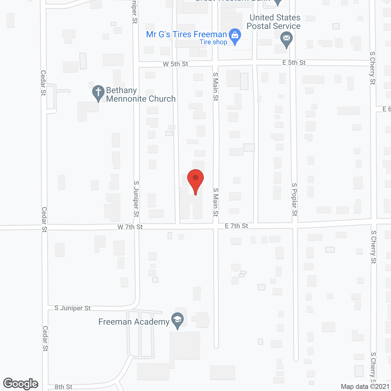 Map of the neighborhood around Salem Mennonite Home