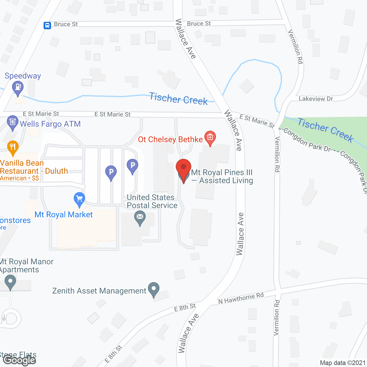 Map of the neighborhood around Mount Royal Pines III
