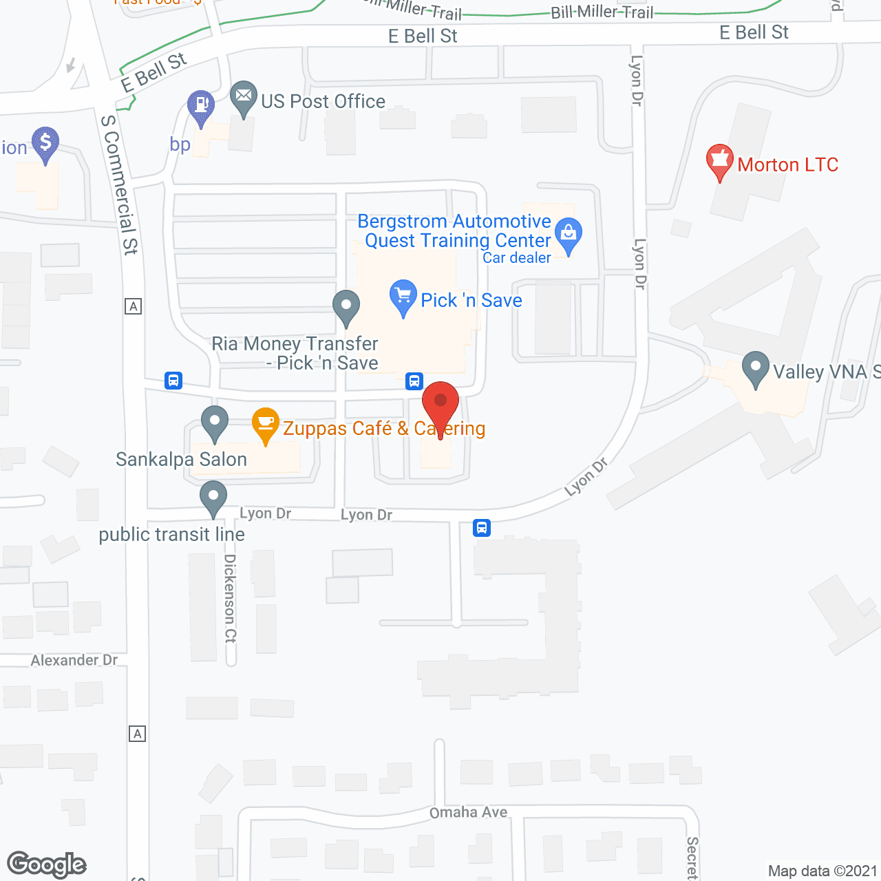 Map of the neighborhood around Valley VNA Senior Services